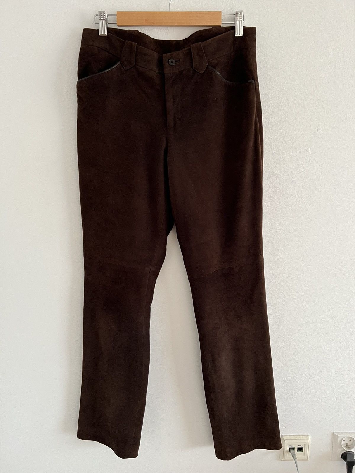Polo Ralph Lauren Polo Ralph Lauren Purple Label Brown Lamb Suede Pants Size 34" / US 12 / IT 48 - 1 Thumbnail