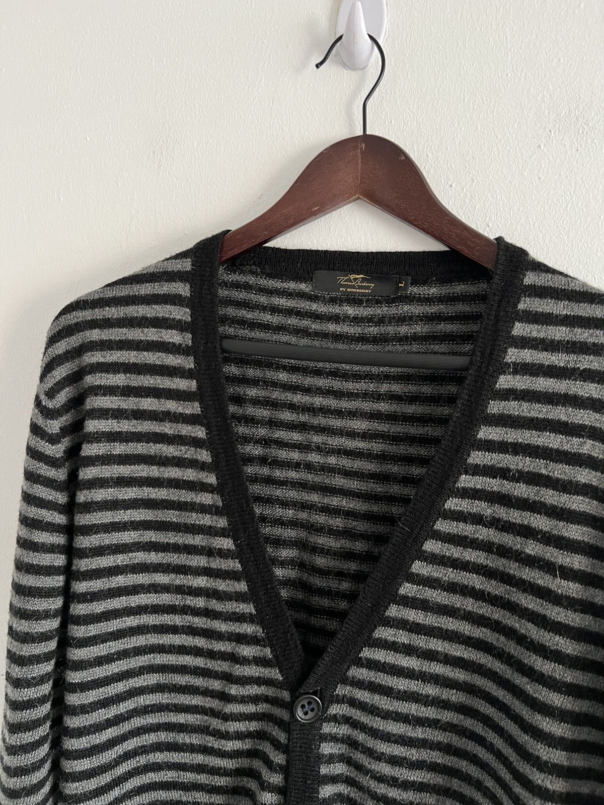 Burberry 🔥🔥Vintage Burberry Mohair Striped Cardigan Size US L / EU 52-54 / 3 - 4 Thumbnail