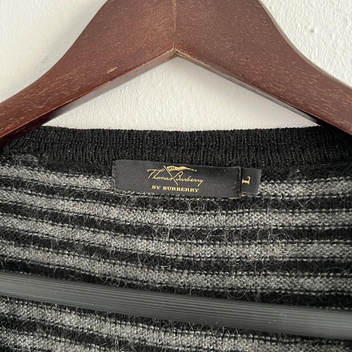 Burberry 🔥🔥Vintage Burberry Mohair Striped Cardigan Size US L / EU 52-54 / 3 - 5 Thumbnail
