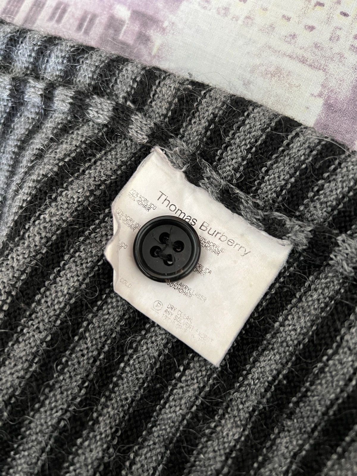 Burberry 🔥🔥Vintage Burberry Mohair Striped Cardigan Size US L / EU 52-54 / 3 - 6 Thumbnail