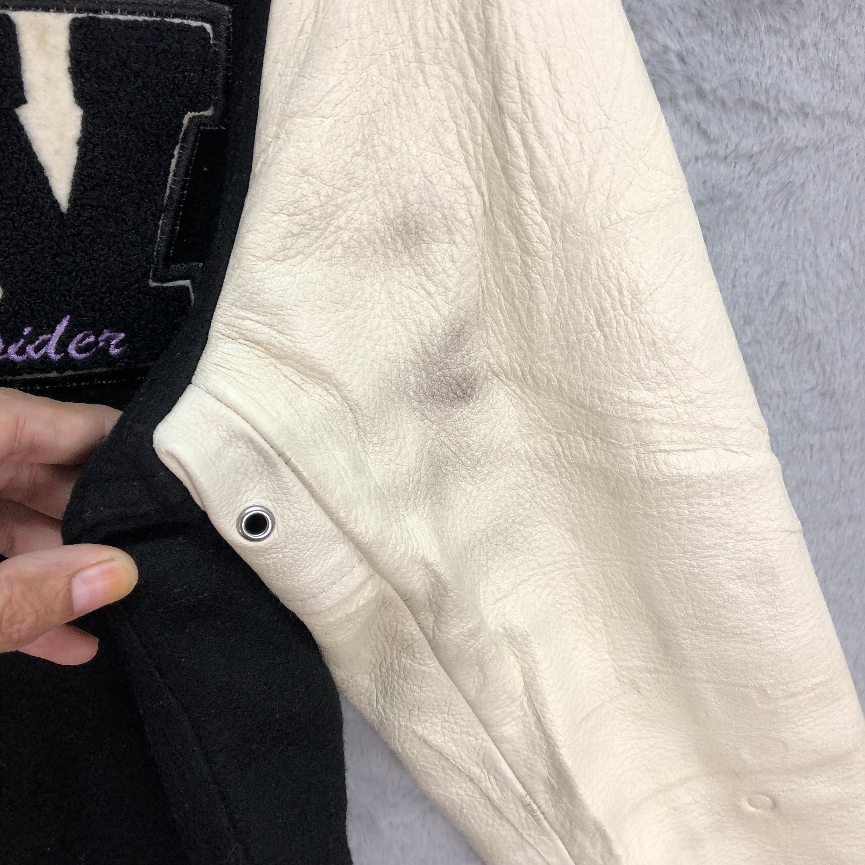 Japanese Brand WORLD WIDE LOVE! Wool Leather Varsity Jacket #4894-31 Size S / US 4 / IT 40 - 8 Thumbnail