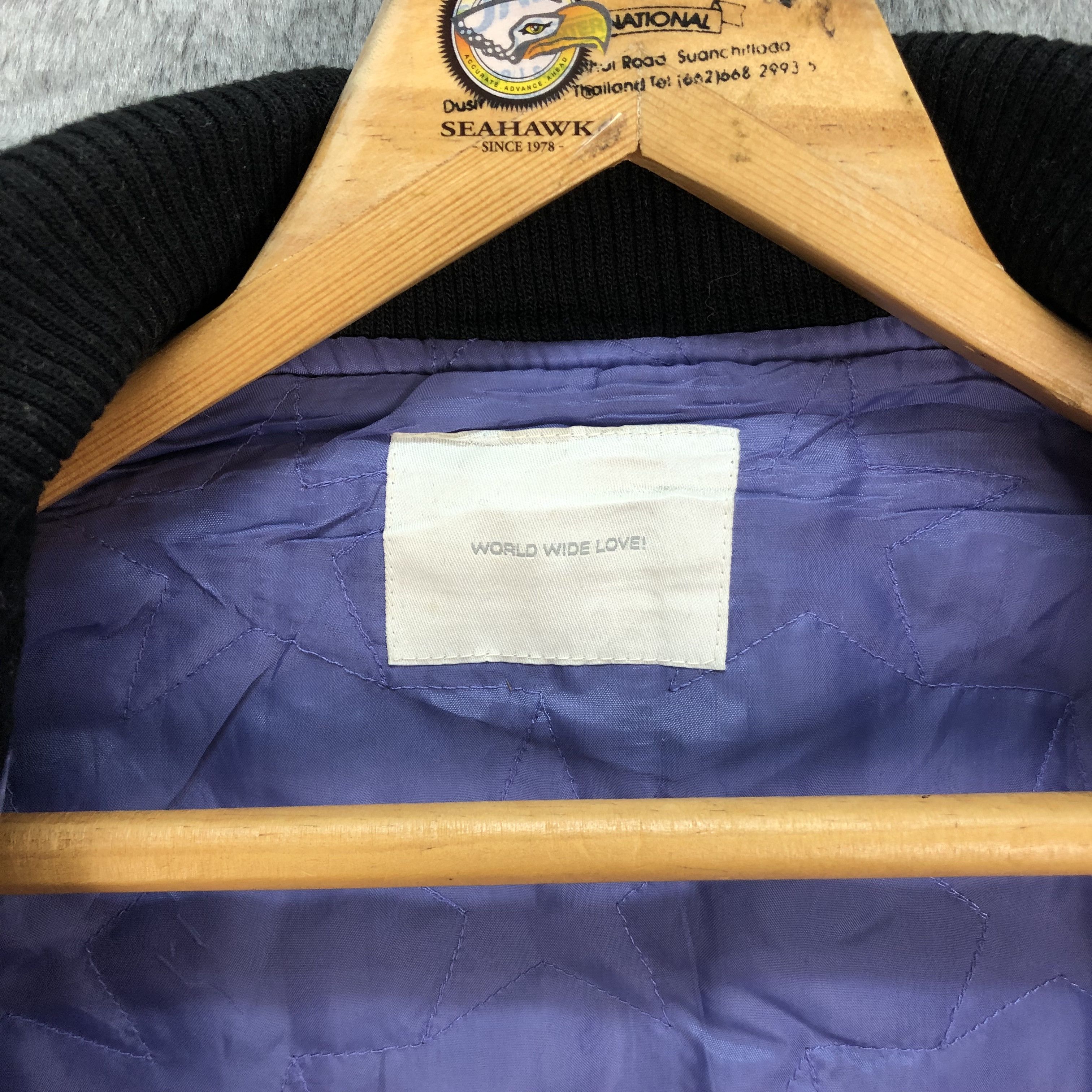 Japanese Brand WORLD WIDE LOVE! Wool Leather Varsity Jacket #4894-31 Size S / US 4 / IT 40 - 10 Thumbnail