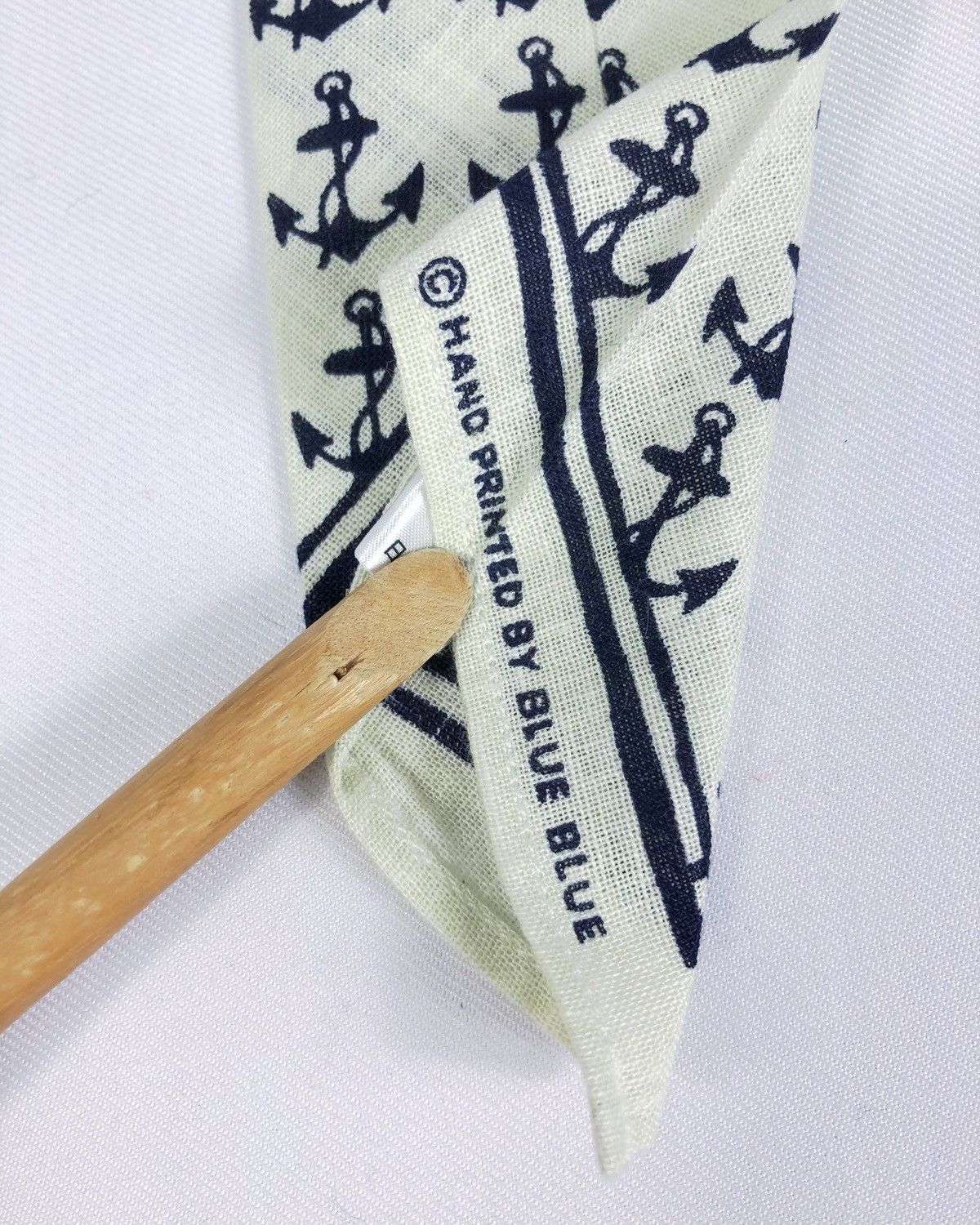 Blue Blue Japan Rare Blue Blue Japan Marine Anchor Monogram Handprinted Tie Size ONE SIZE - 8 Thumbnail