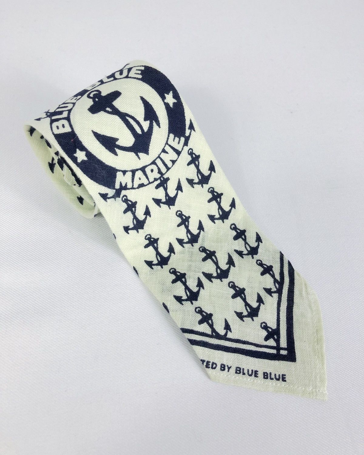 Blue Blue Japan Rare Blue Blue Japan Marine Anchor Monogram Handprinted Tie Size ONE SIZE - 9 Thumbnail