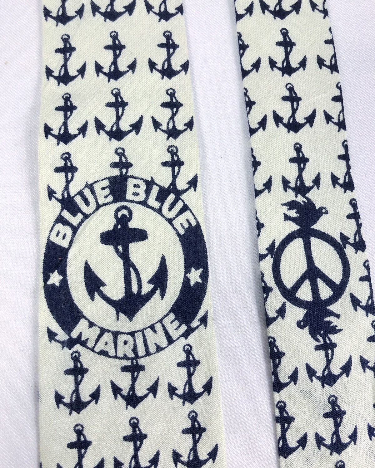Blue Blue Japan Rare Blue Blue Japan Marine Anchor Monogram Handprinted Tie Size ONE SIZE - 3 Thumbnail