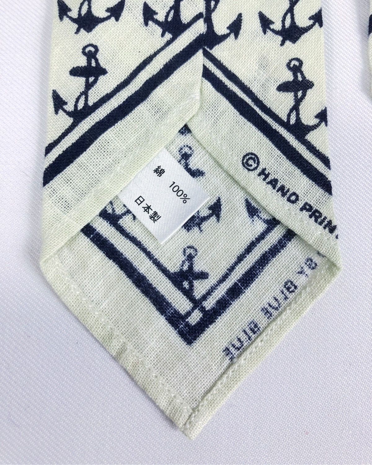 Blue Blue Japan Rare Blue Blue Japan Marine Anchor Monogram Handprinted Tie Size ONE SIZE - 6 Thumbnail