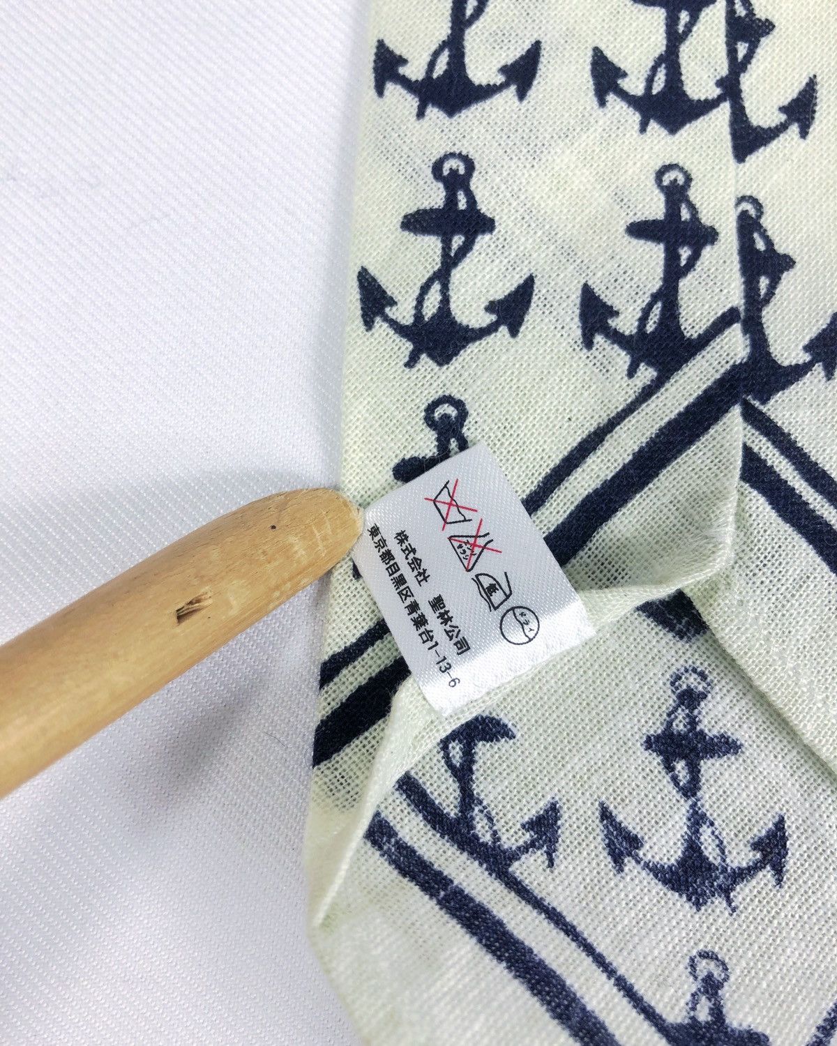 Blue Blue Japan Rare Blue Blue Japan Marine Anchor Monogram Handprinted Tie Size ONE SIZE - 7 Thumbnail