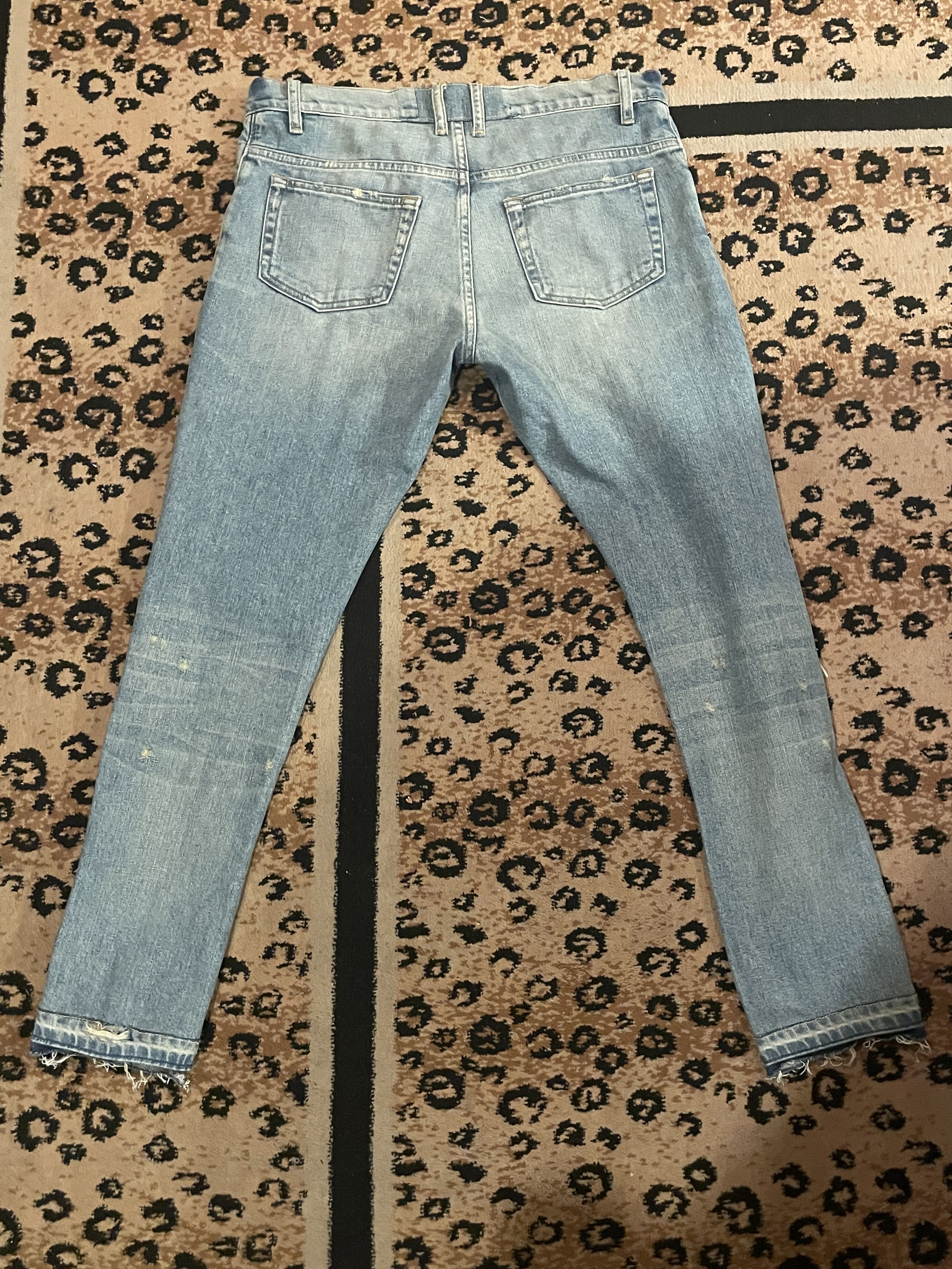 En Noir Cobain Distressed Ripped Raw Hem Patchwork Jeans Size US 32 / EU 48 - 2 Thumbnail