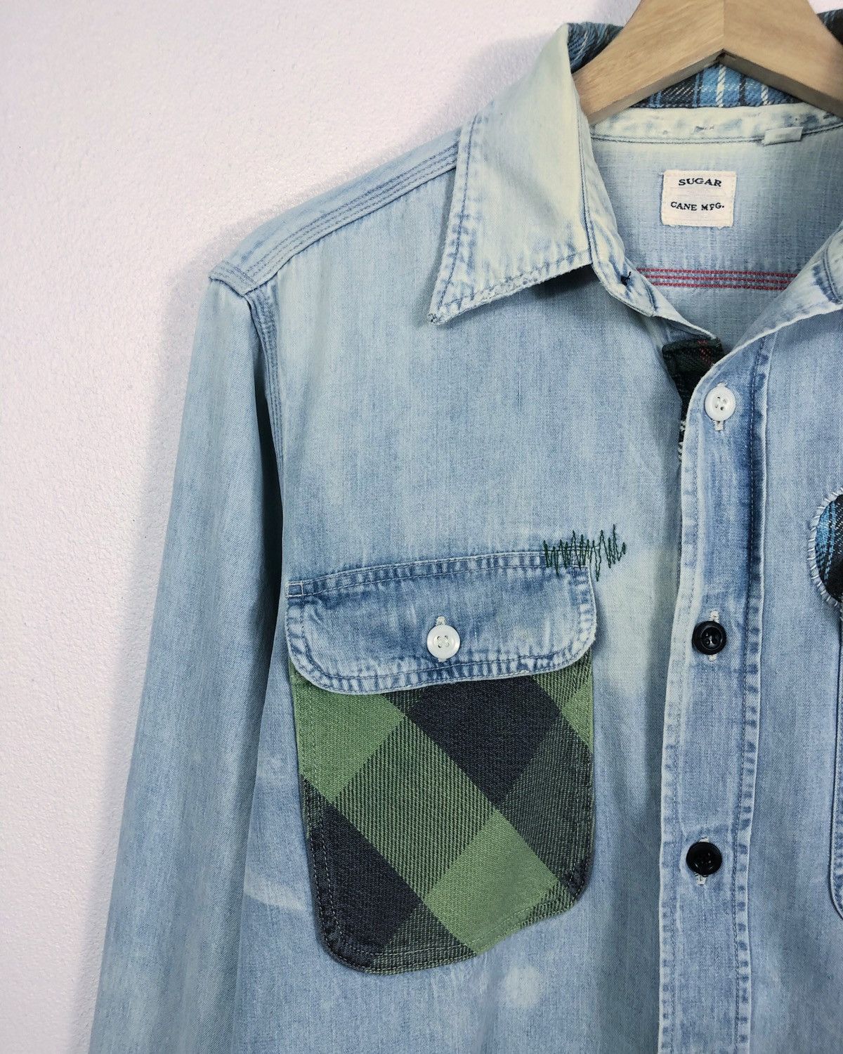 Sugar Cane × Vintage Vintage Sugar Cane Patchwork Button Ups Shirt Nice Design Size US S / EU 44-46 / 1 - 3 Thumbnail