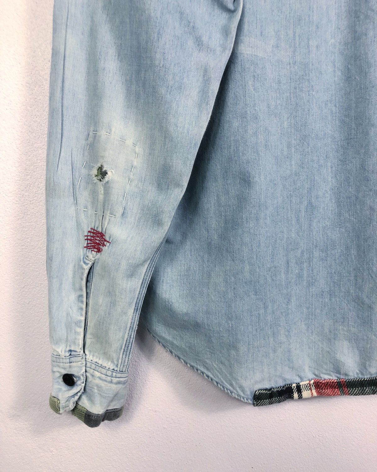Sugar Cane × Vintage Vintage Sugar Cane Patchwork Button Ups Shirt Nice Design Size US S / EU 44-46 / 1 - 9 Thumbnail