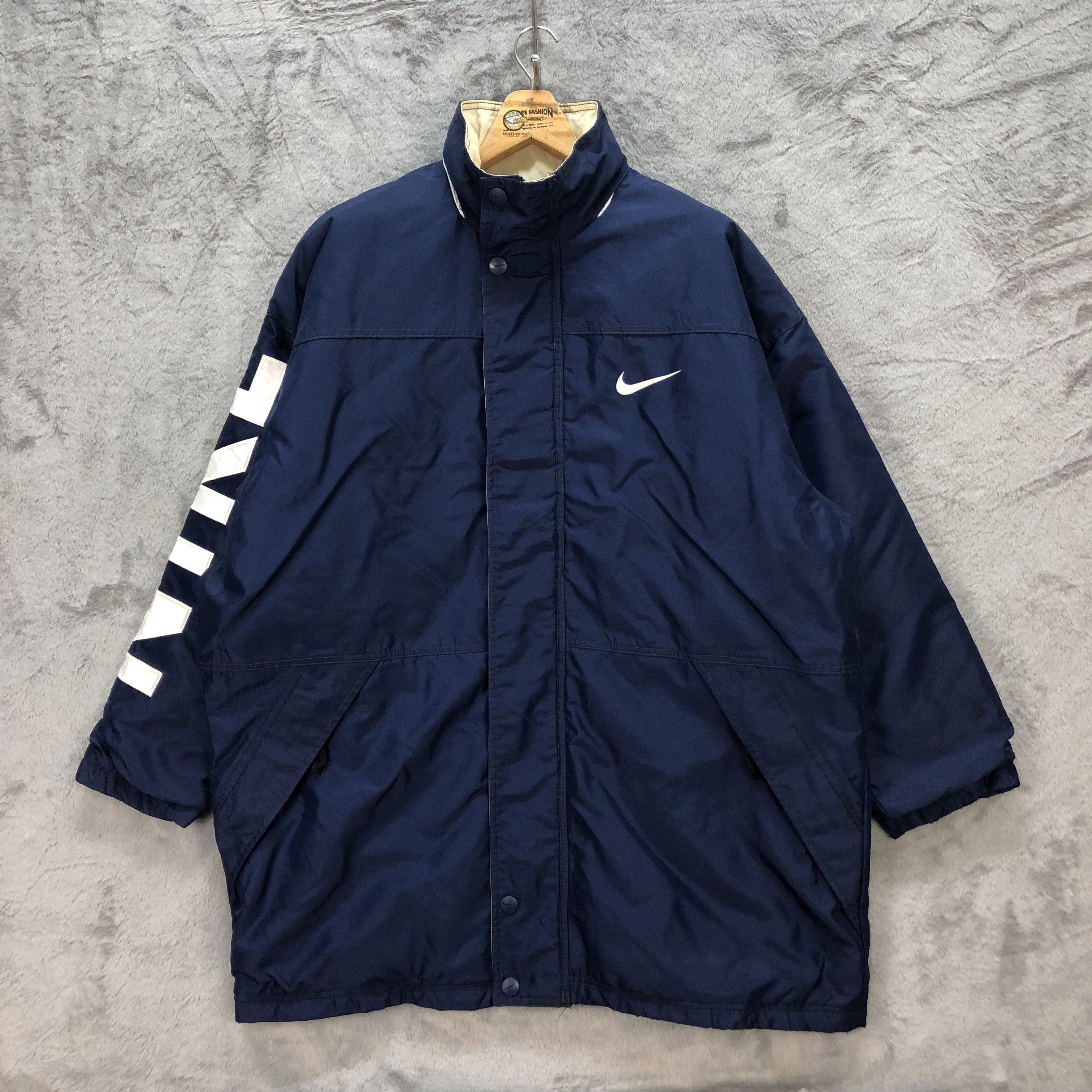 Nike VINTAGE NIKE SLEEVE BIG LOGO PARKA #5520-195 Size US XL / EU 56 / 4 - 2 Thumbnail