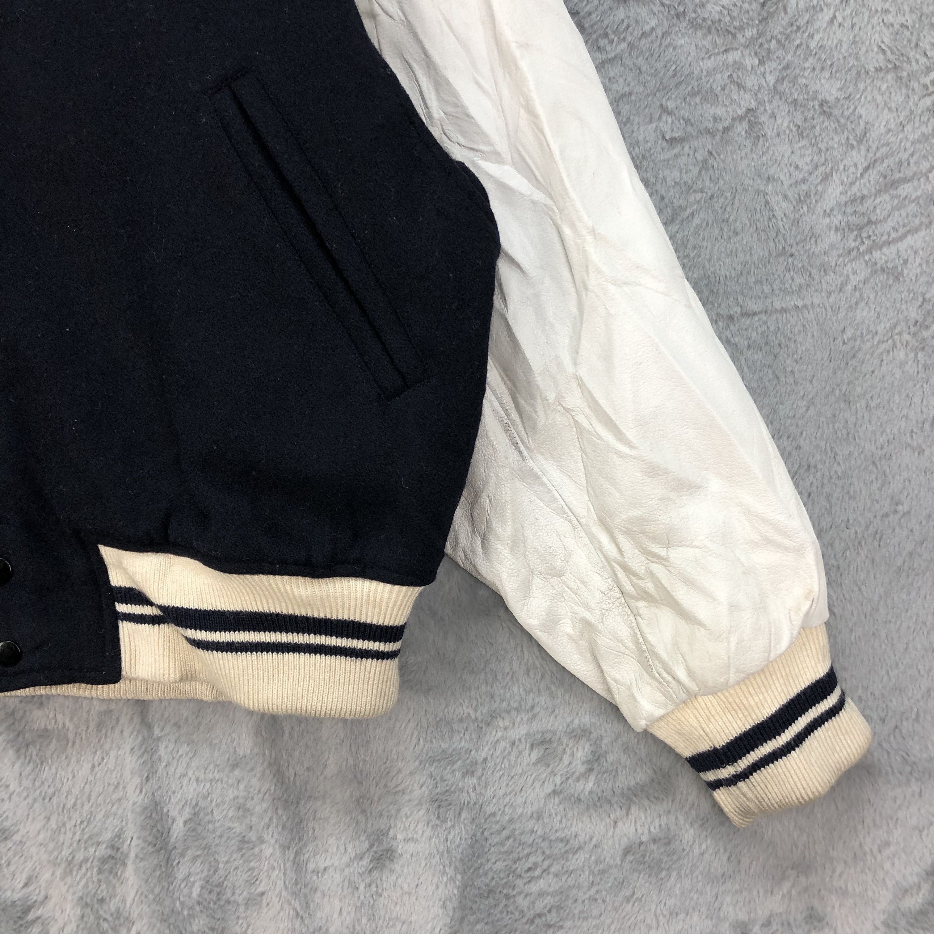 Japanese Brand Men's Zou Zou Caraco Wool Leather Varsity Jacket #4787-169 Size US XL / EU 56 / 4 - 6 Thumbnail