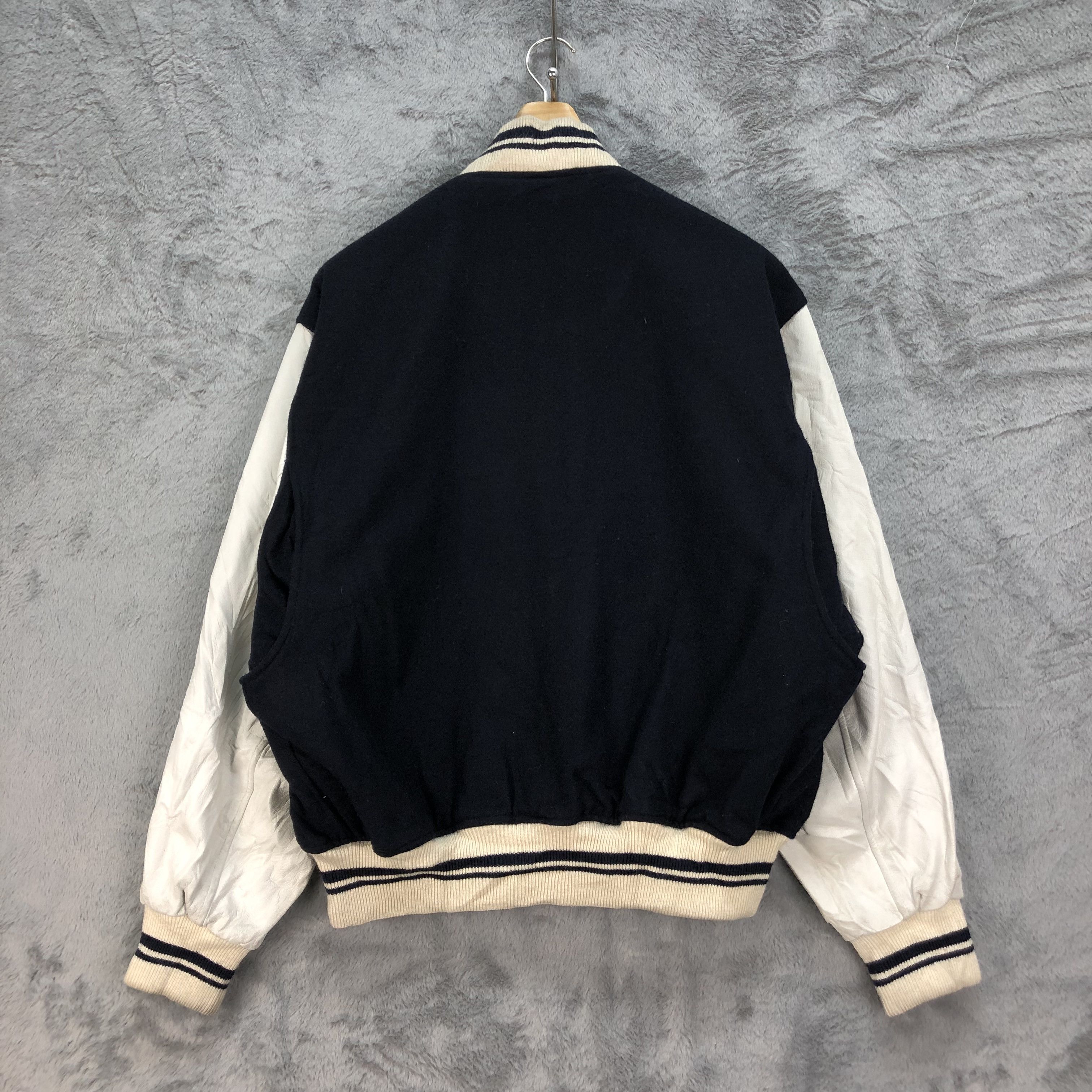 Japanese Brand Men's Zou Zou Caraco Wool Leather Varsity Jacket #4787-169 Size US XL / EU 56 / 4 - 10 Thumbnail