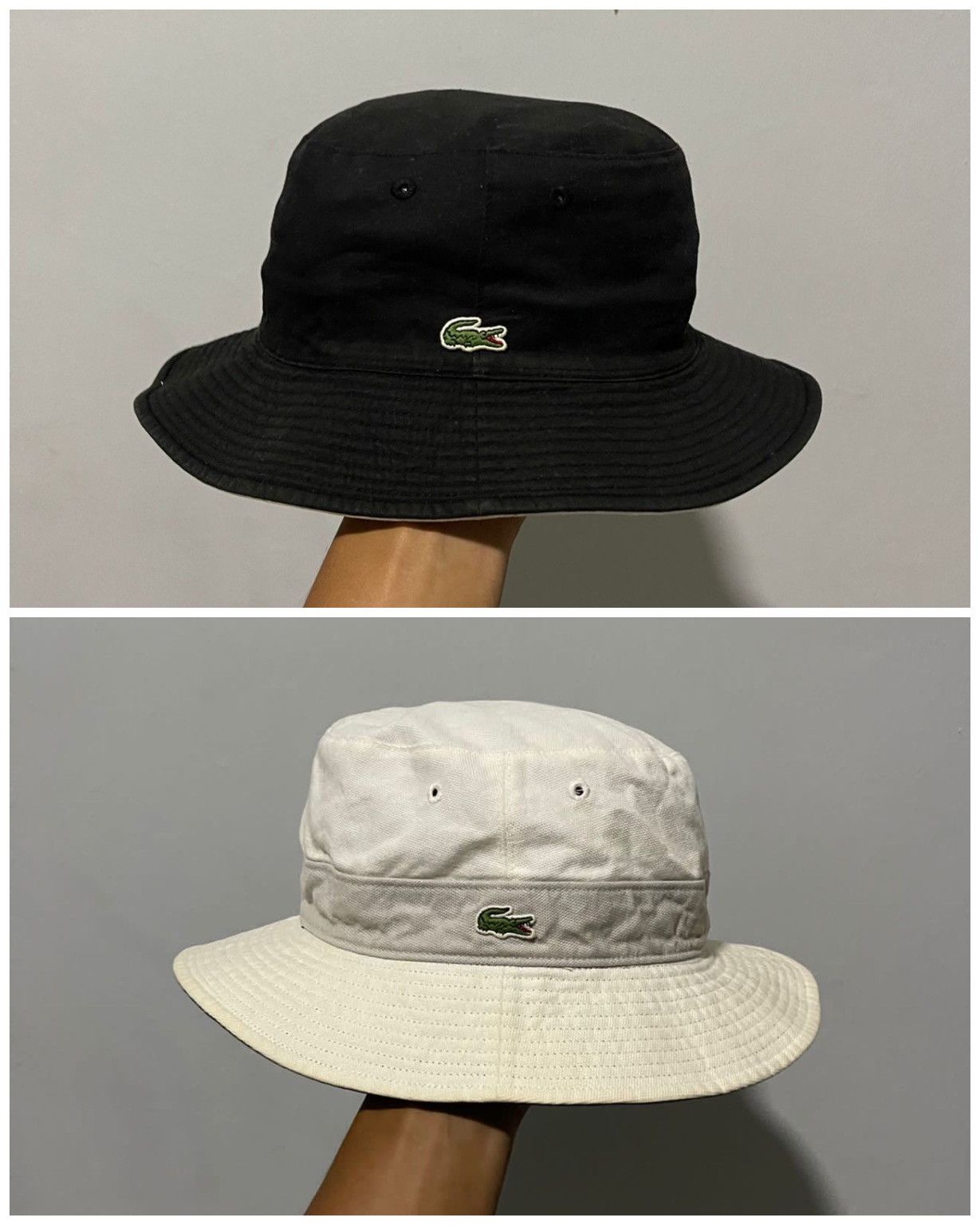 image of Lacoste Reversible Bucket Hat in Black, Men's