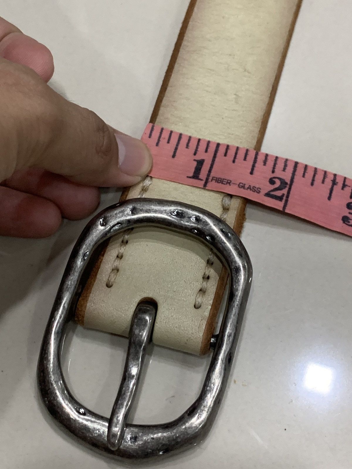 Japanese Brand × Leather HAWK COMPANY FULL LEATHER PATCHWORK CUSTOM BELT Size 34 - 5 Thumbnail