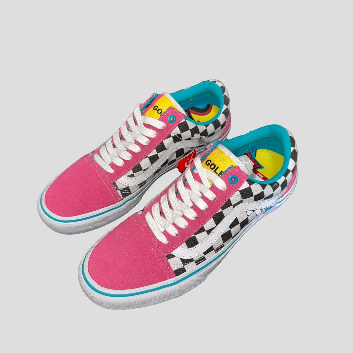 image of 2015 Golf Wang Old Skool Pro Shoes in White/Blue/Pink, Men's (Size 9)