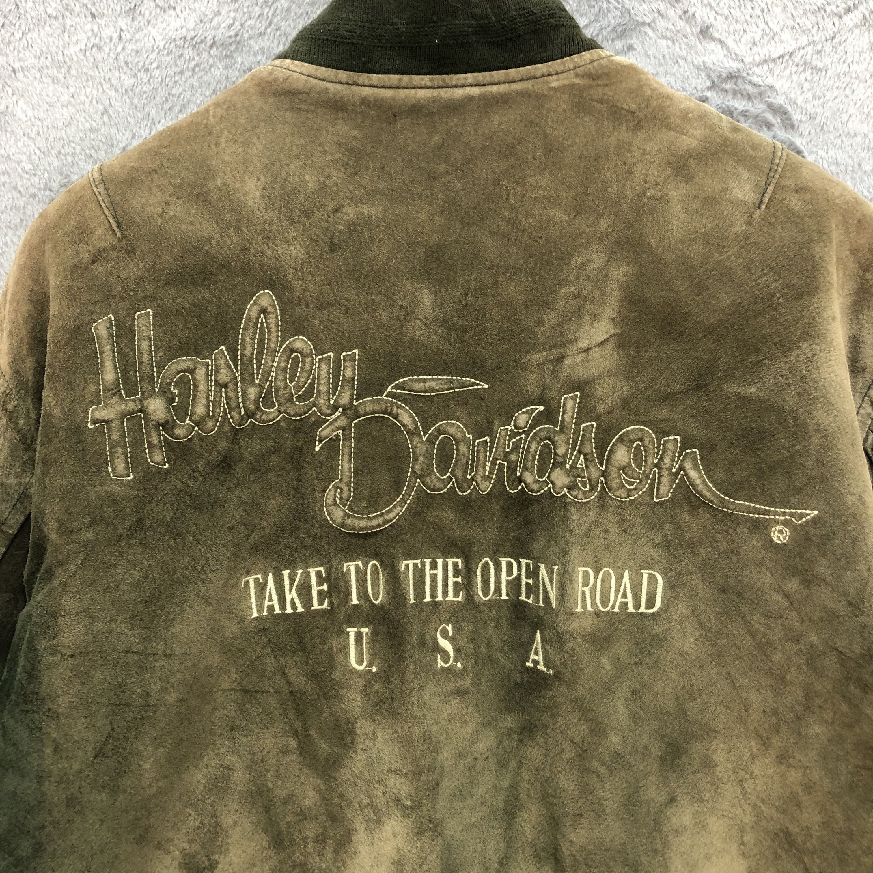 Harley Davidson VINTAGE HARLEY DAVIDSON SUEDE LEATHER JACKET #6114-48 Size US L / EU 52-54 / 3 - 2 Thumbnail