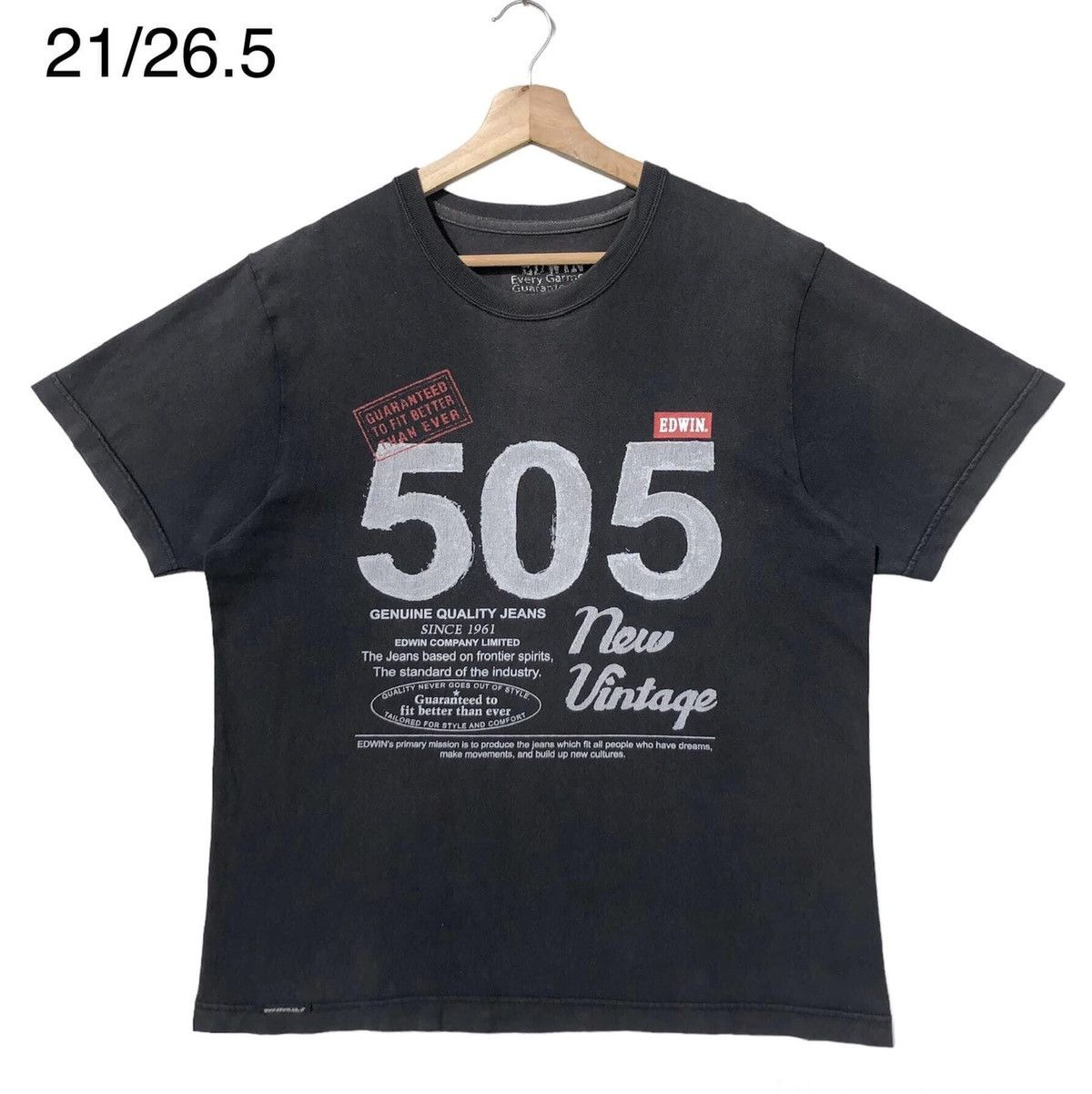 image of Edwin 505 in Faded Black, Men's (Size XL)