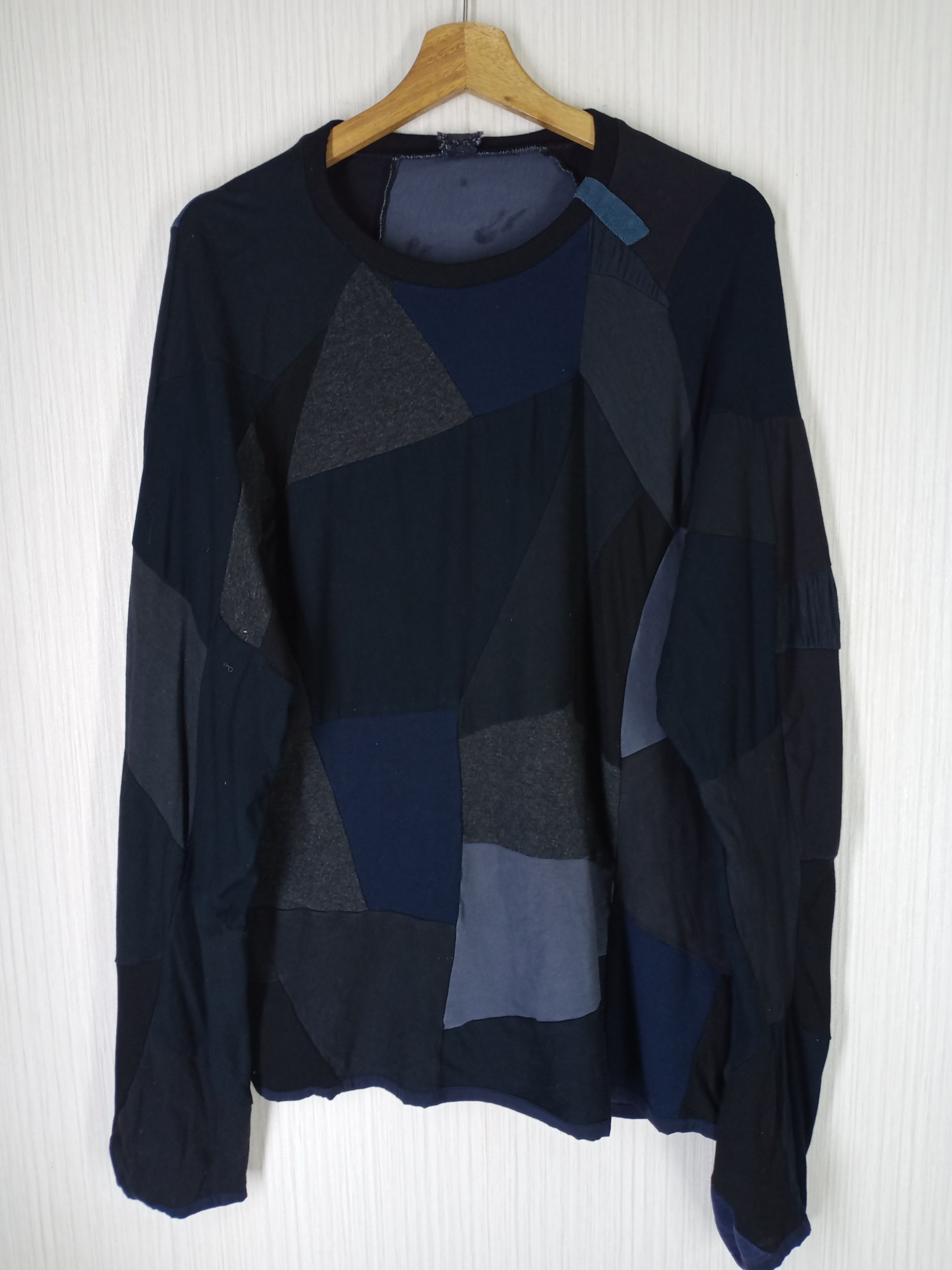 image of Casey Casey x Casey Vidalenc Patchwork Design Long Sleeve in Black, Men's (Size Large)