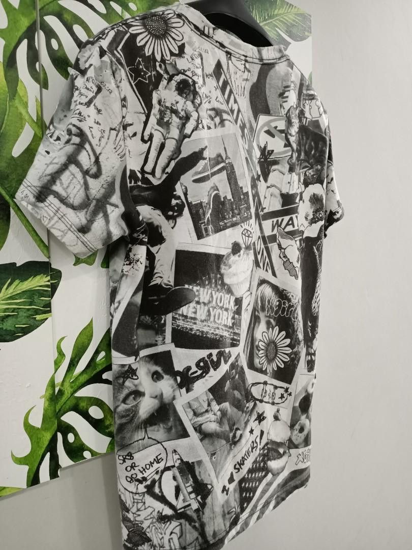 Japanese Brand X-Girl Japan Vintage Collage Skate & Cats Tee Size US S / EU 44-46 / 1 - 5 Thumbnail