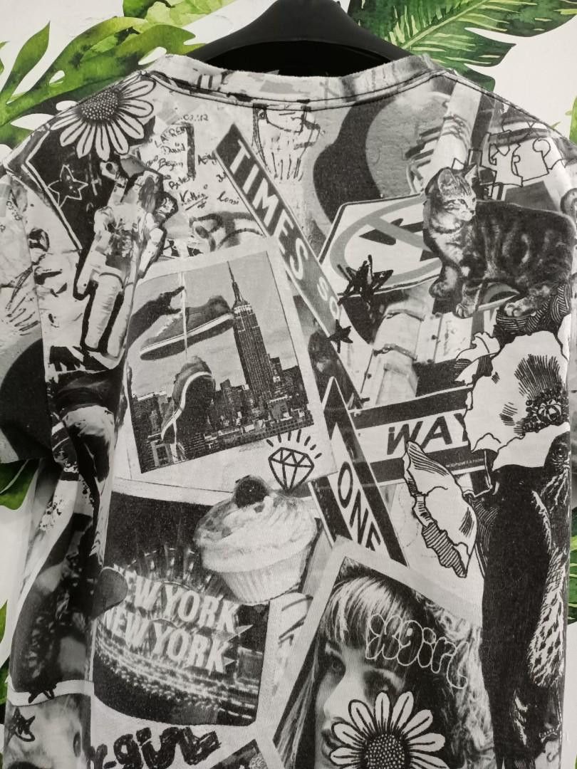 Japanese Brand X-Girl Japan Vintage Collage Skate & Cats Tee Size US S / EU 44-46 / 1 - 7 Thumbnail