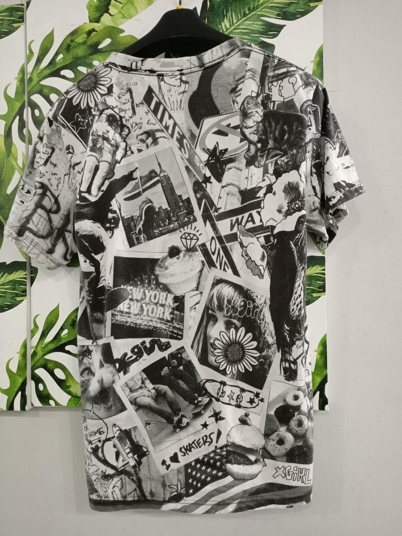 Japanese Brand X-Girl Japan Vintage Collage Skate & Cats Tee Size US S / EU 44-46 / 1 - 6 Thumbnail