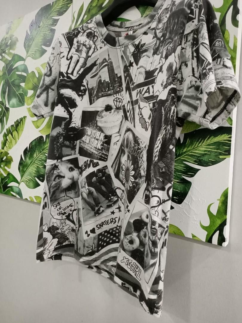 Japanese Brand X-Girl Japan Vintage Collage Skate & Cats Tee Size US S / EU 44-46 / 1 - 4 Thumbnail