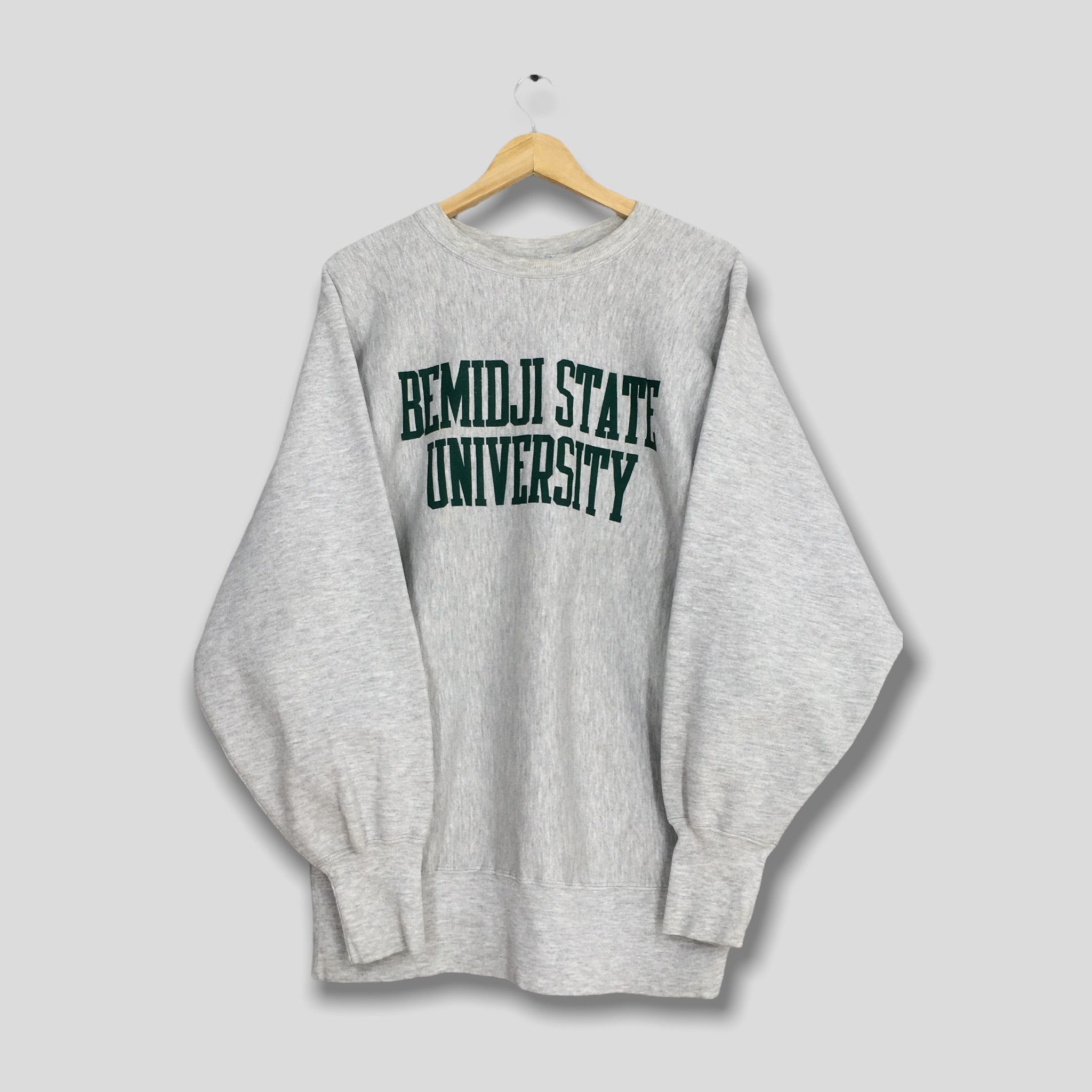 Image of American College x Champion Vintage Champion Reverse Weave Bemidji State Sweatshirt in Grey (Size X