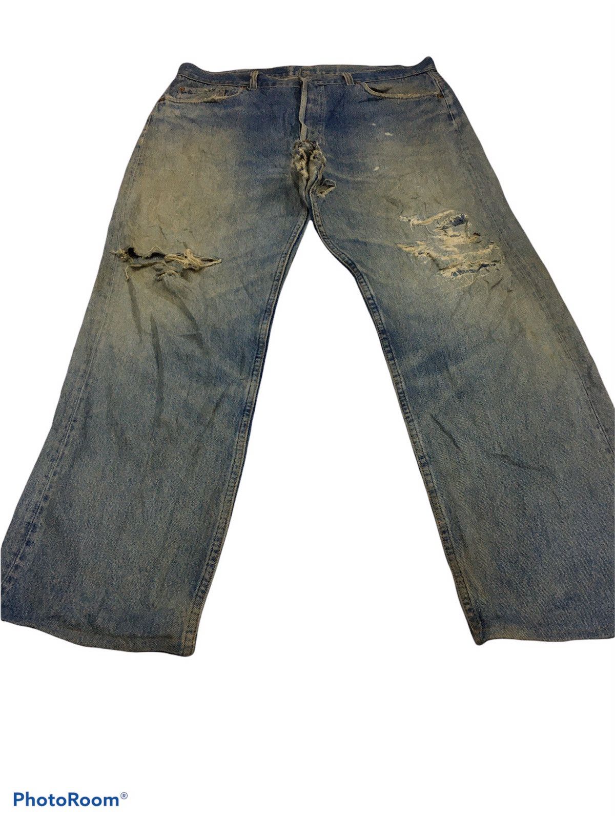 Levi's Vintage Levis Distressed Denim Kobain Style Size US 37 - 3 Thumbnail