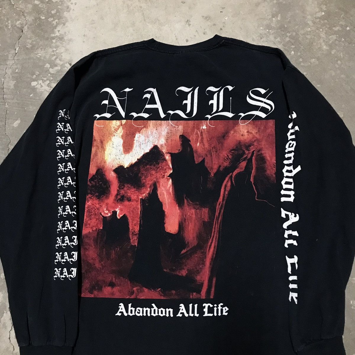 Band Tees × Streetwear × Vintage Nails Abandon All Life