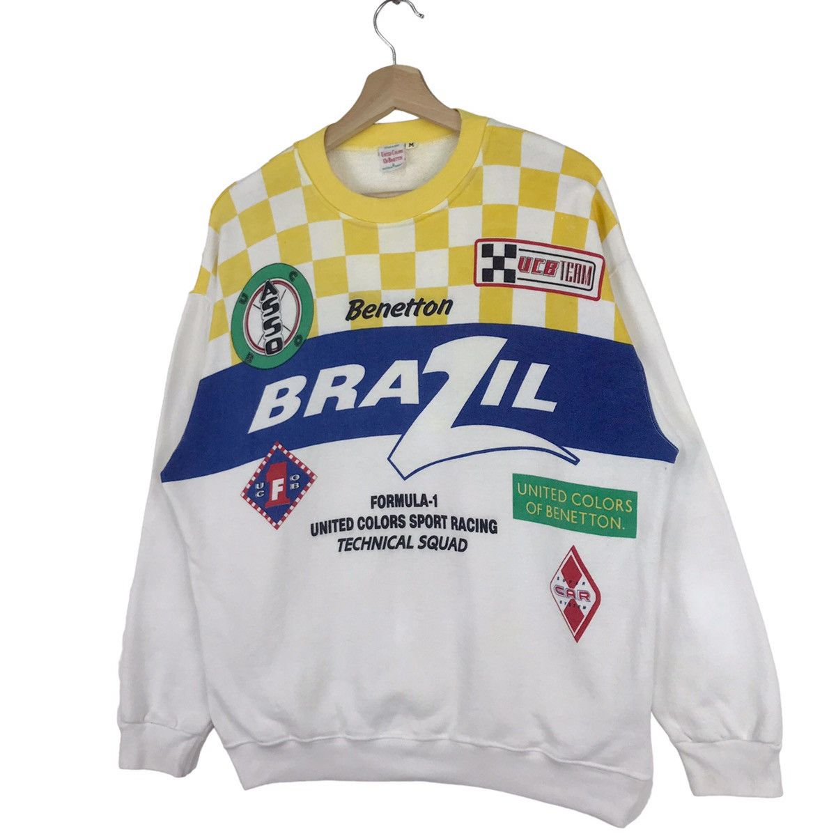 Benetton × United Colors Of Benetton 90’s Benetton F1 Brazil Racing Team Crewneck Size US M / EU 48-50 / 2 - 2 Thumbnail
