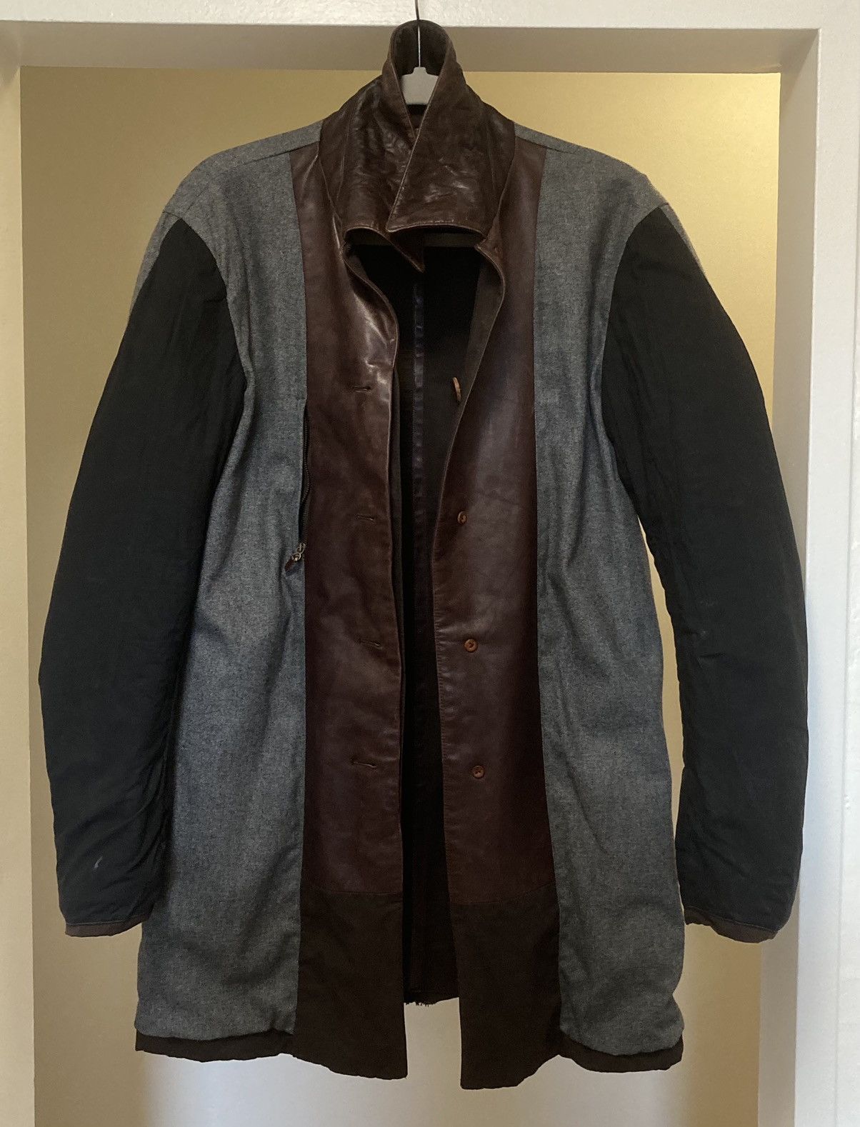 Layer-0 × Ma+ × Maurizio Altieri Archive Cotton+Steel+Leather Coat Size US S / EU 44-46 / 1 - 10 Thumbnail