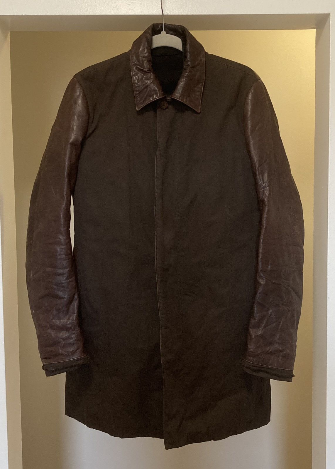 Layer-0 × Ma+ × Maurizio Altieri Archive Cotton+Steel+Leather Coat Size US S / EU 44-46 / 1 - 1 Thumbnail