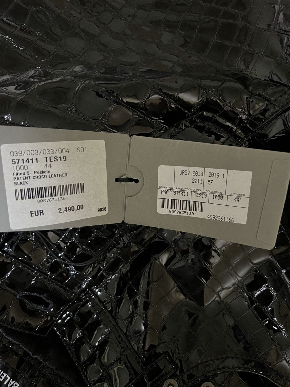 Balenciaga SS19 Croc embossed calfskin leather pants Size US 29 - 8 Thumbnail