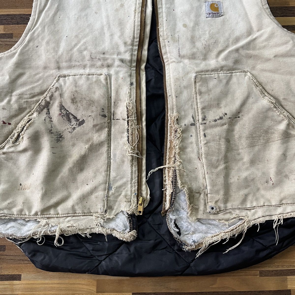 Carhartt × Vintage Distressed Vintage Carhartt Detroit Vest Ripped Made In USA Size US L / EU 52-54 / 3 - 9 Thumbnail