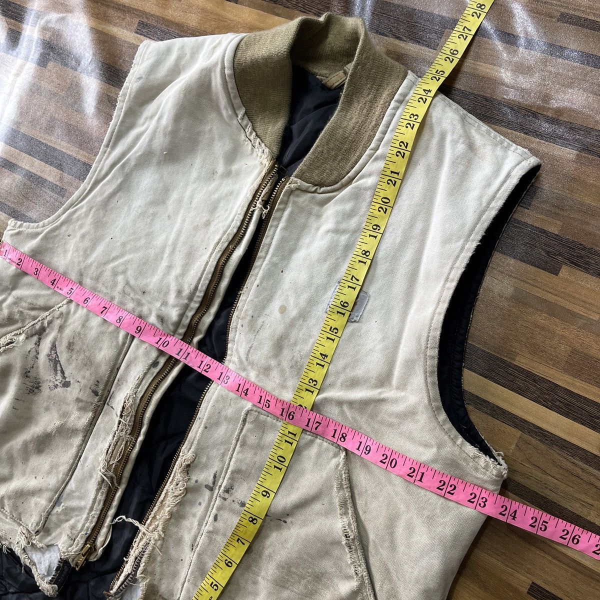 Carhartt × Vintage Distressed Vintage Carhartt Detroit Vest Ripped Made In USA Size US L / EU 52-54 / 3 - 3 Thumbnail
