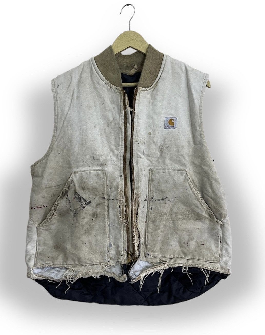 Carhartt × Vintage Distressed Vintage Carhartt Detroit Vest Ripped Made In USA Size US L / EU 52-54 / 3 - 1 Thumbnail