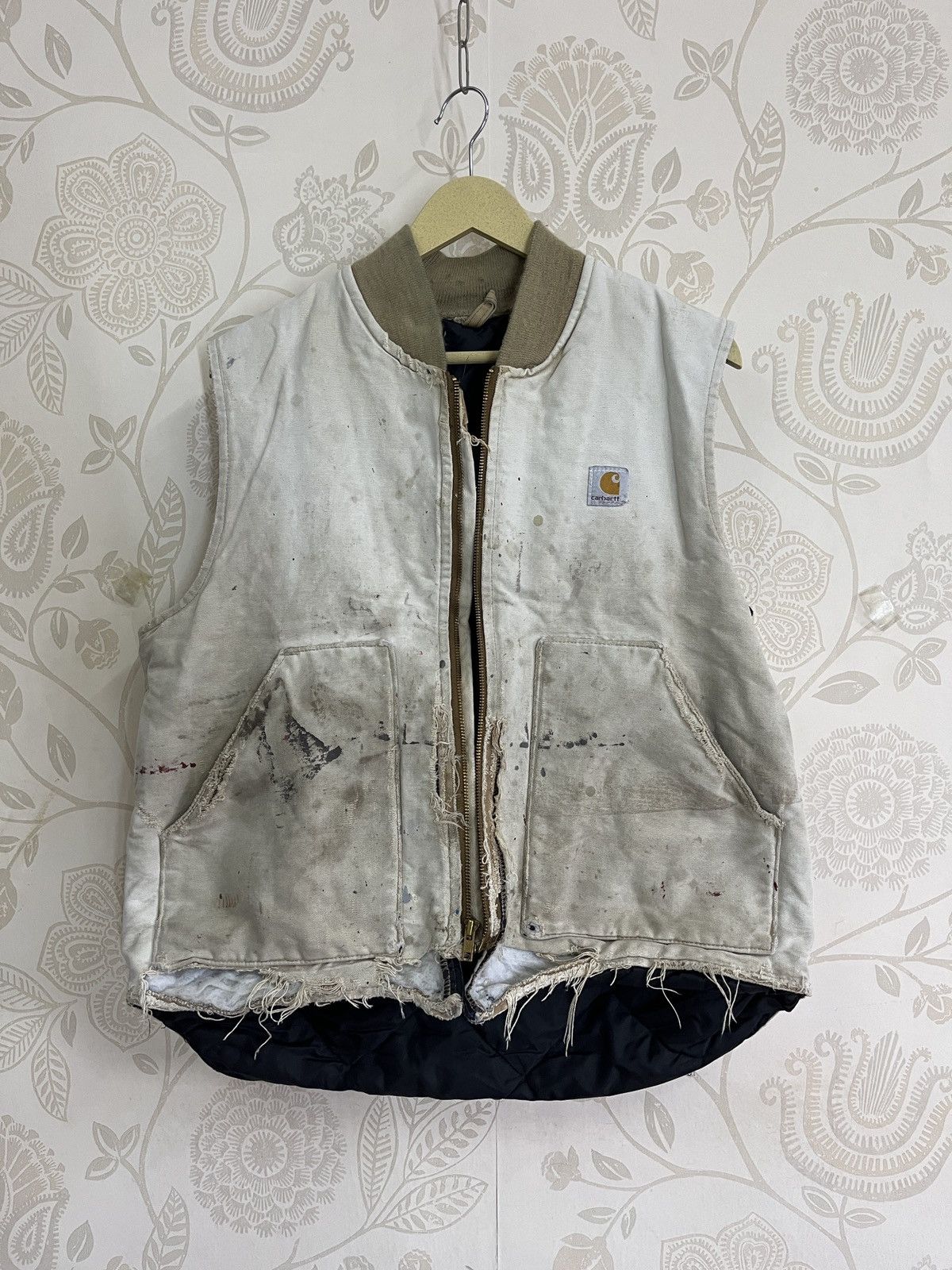 Carhartt × Vintage Distressed Vintage Carhartt Detroit Vest Ripped Made In USA Size US L / EU 52-54 / 3 - 15 Thumbnail