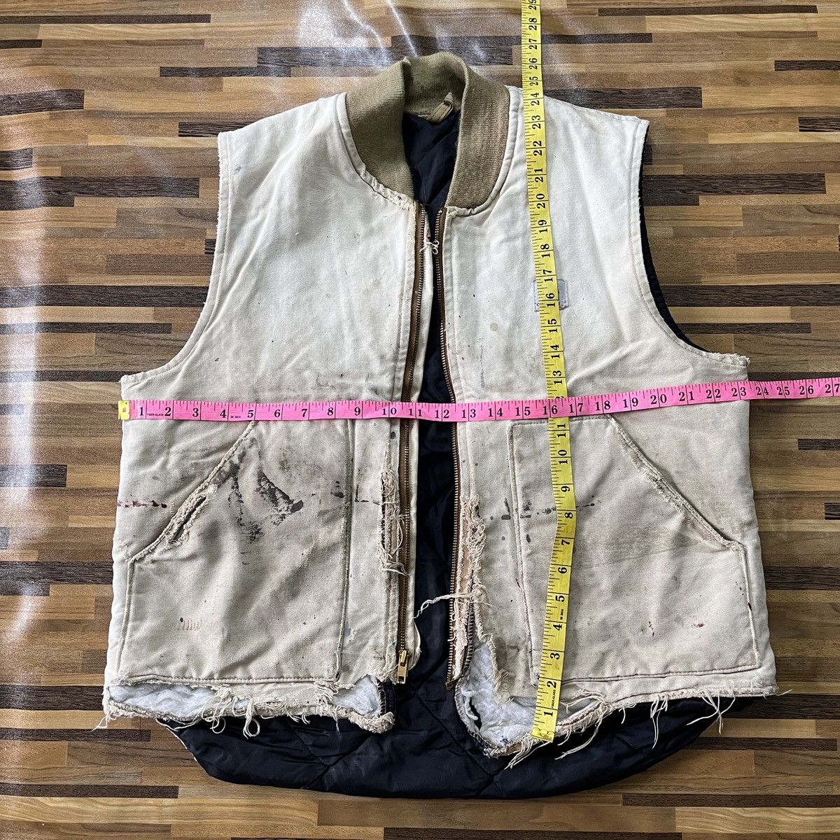 Carhartt × Vintage Distressed Vintage Carhartt Detroit Vest Ripped Made In USA Size US L / EU 52-54 / 3 - 4 Thumbnail