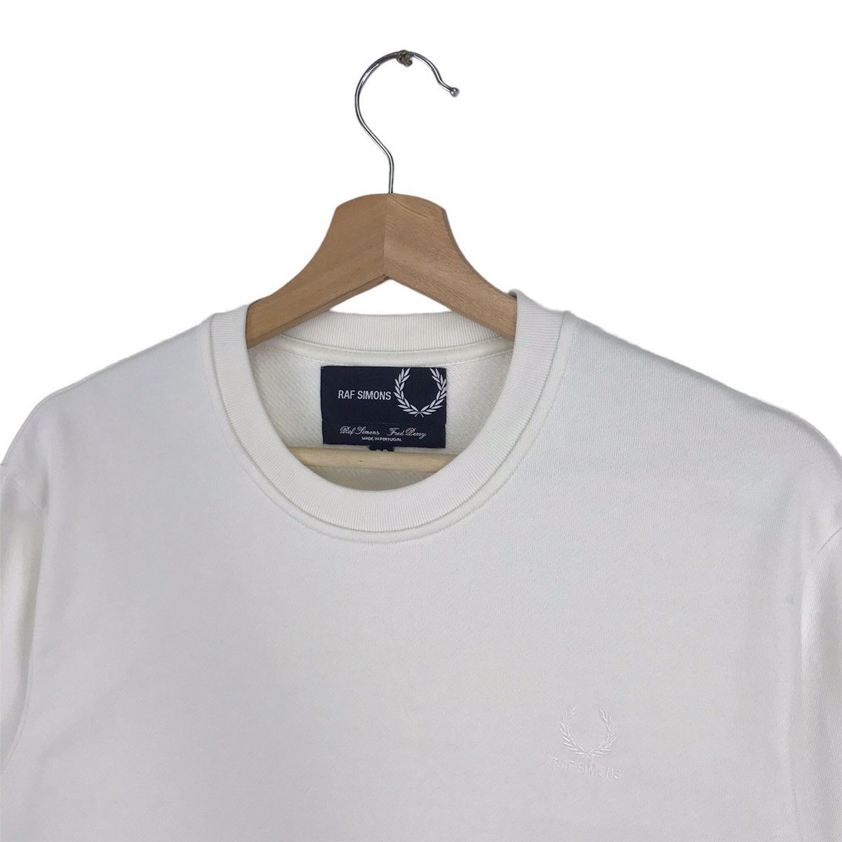 Fred Perry × Raf Simons Embroidered White Logo Sweatshirt Size US M / EU 48-50 / 2 - 5 Thumbnail
