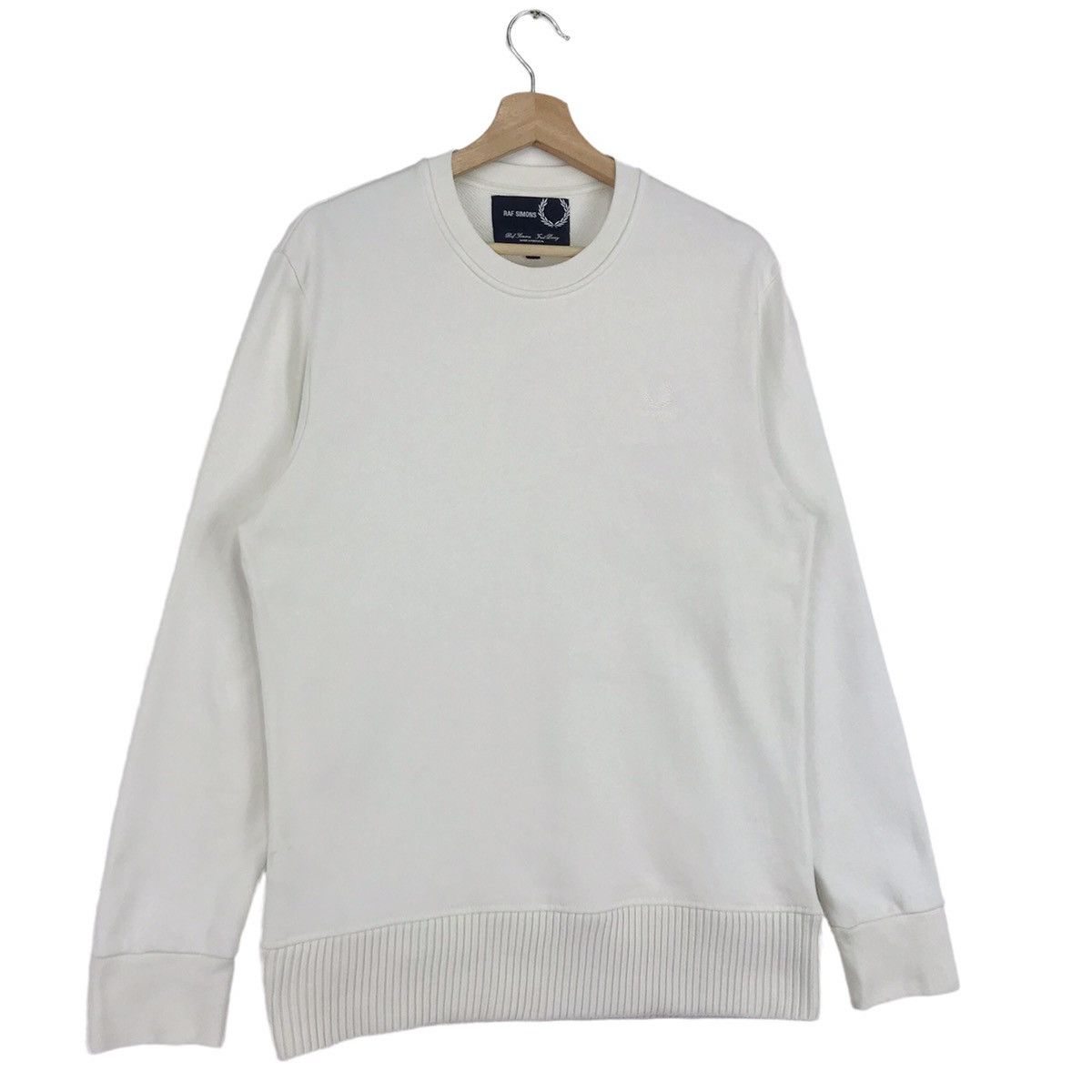 Fred Perry × Raf Simons Embroidered White Logo Sweatshirt Size US M / EU 48-50 / 2 - 4 Thumbnail
