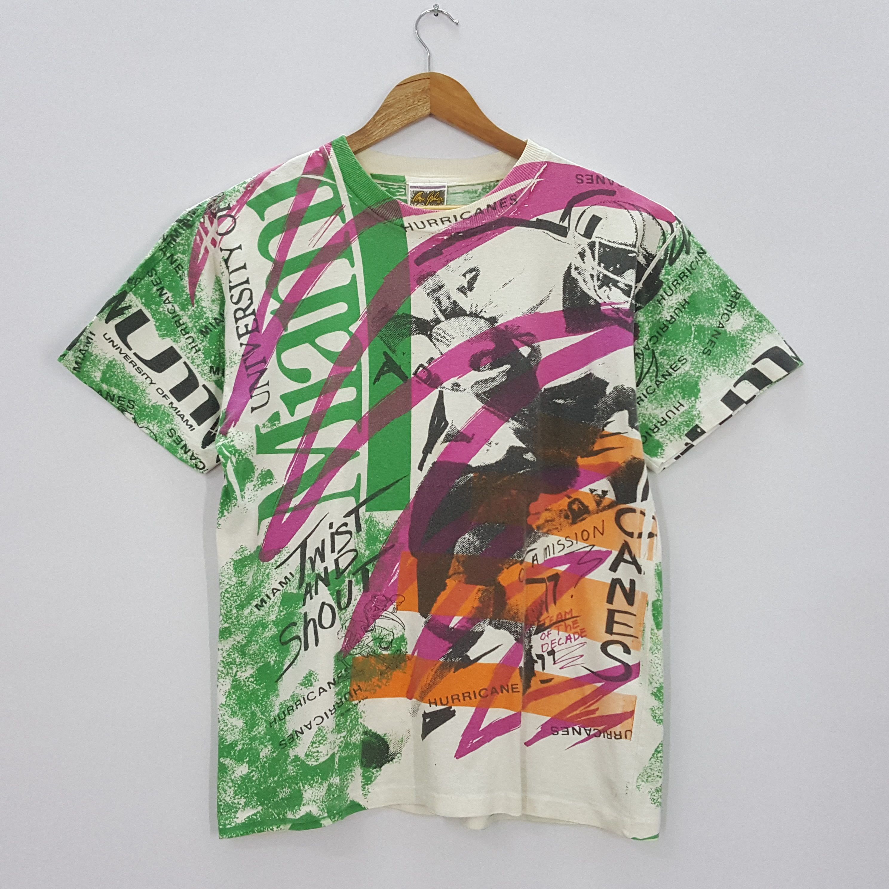 NBA × NFL × Vintage Vintage 90s NFL American Football Miami Club fullprint tees Size US L / EU 52-54 / 3 - 1 Thumbnail