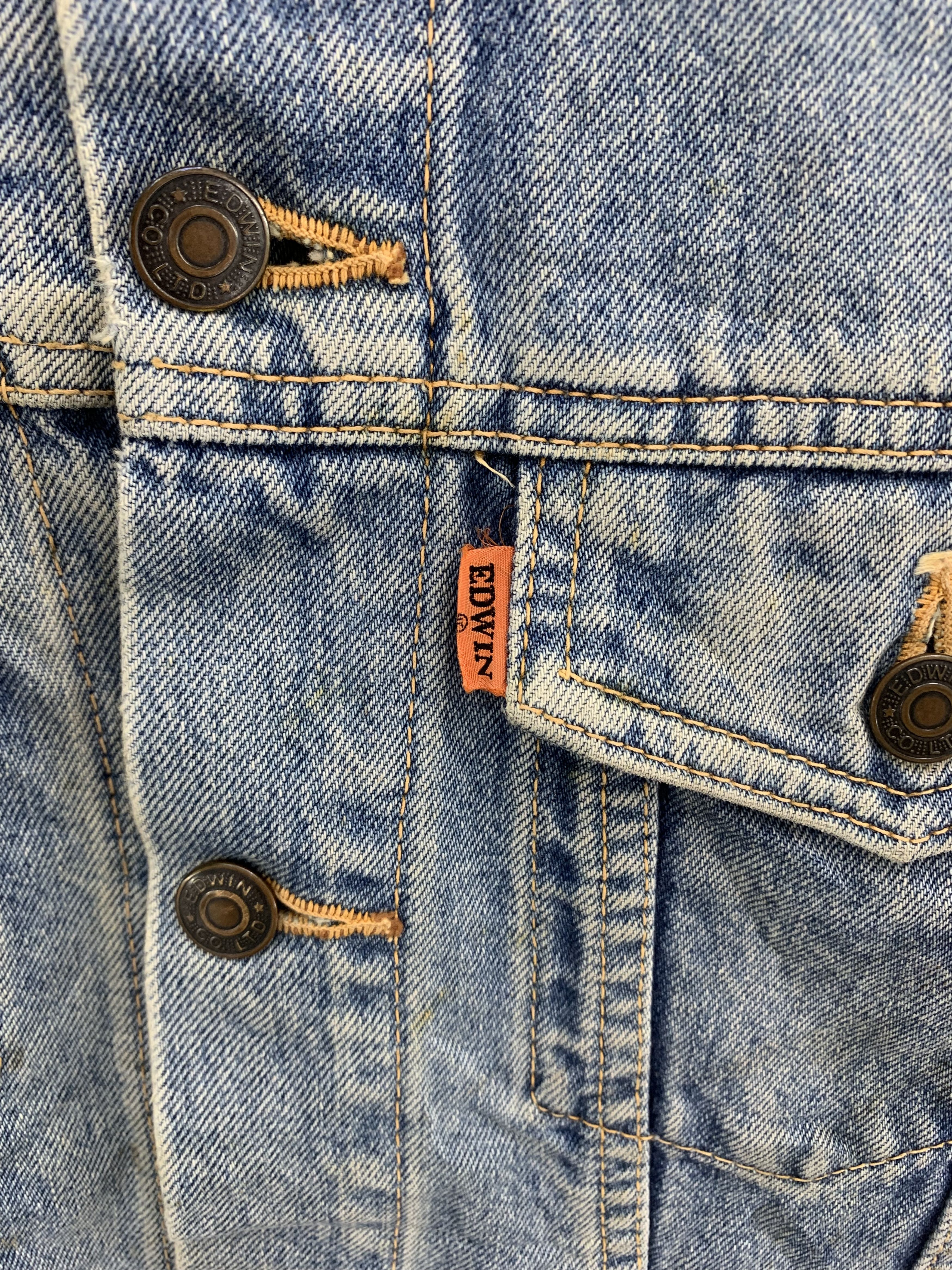 Edwin Vintage Edwin Denim Jacket Ripped Size US M / EU 48-50 / 2 - 13 Thumbnail
