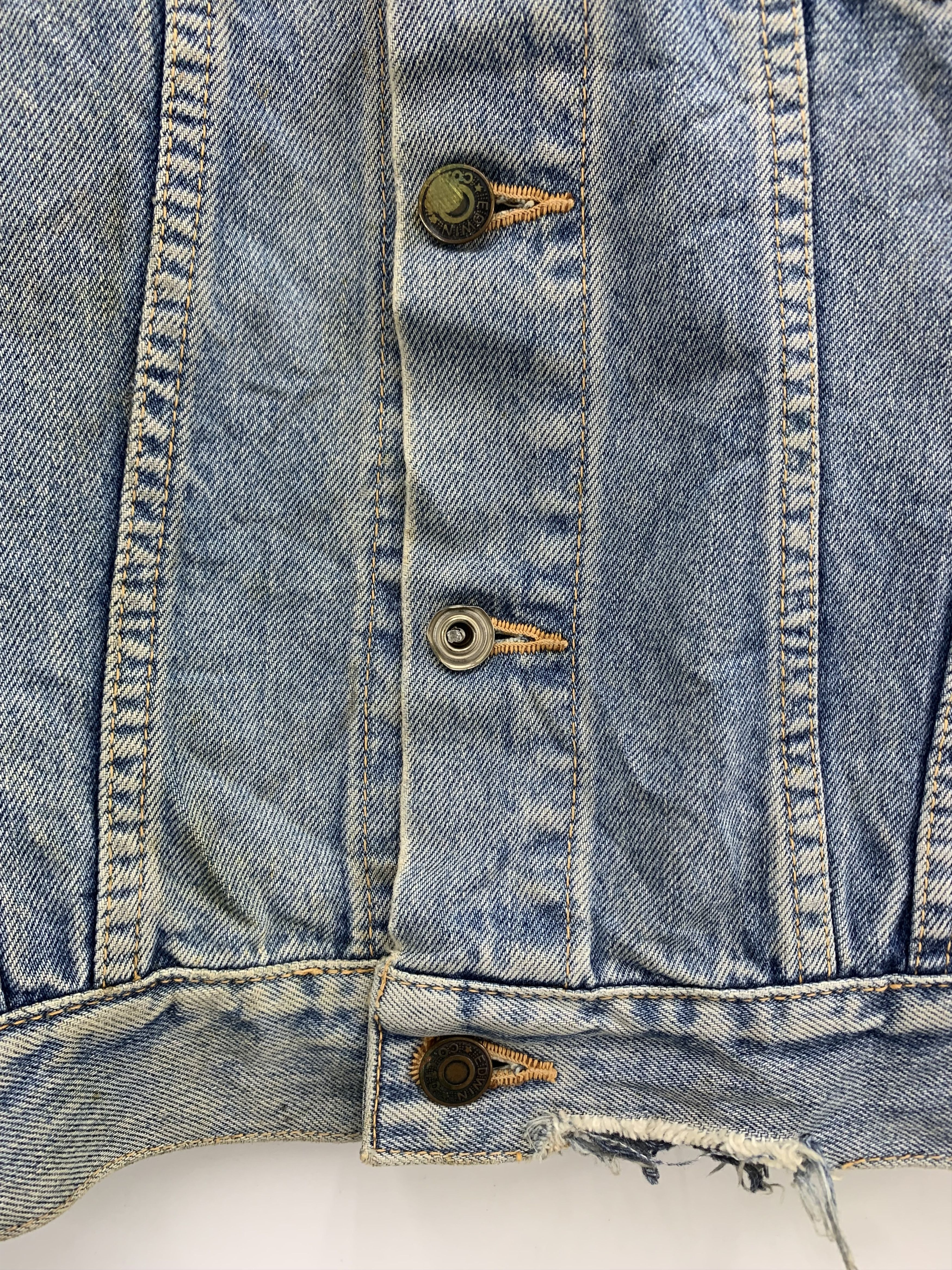 Edwin Vintage Edwin Denim Jacket Ripped Size US M / EU 48-50 / 2 - 6 Thumbnail