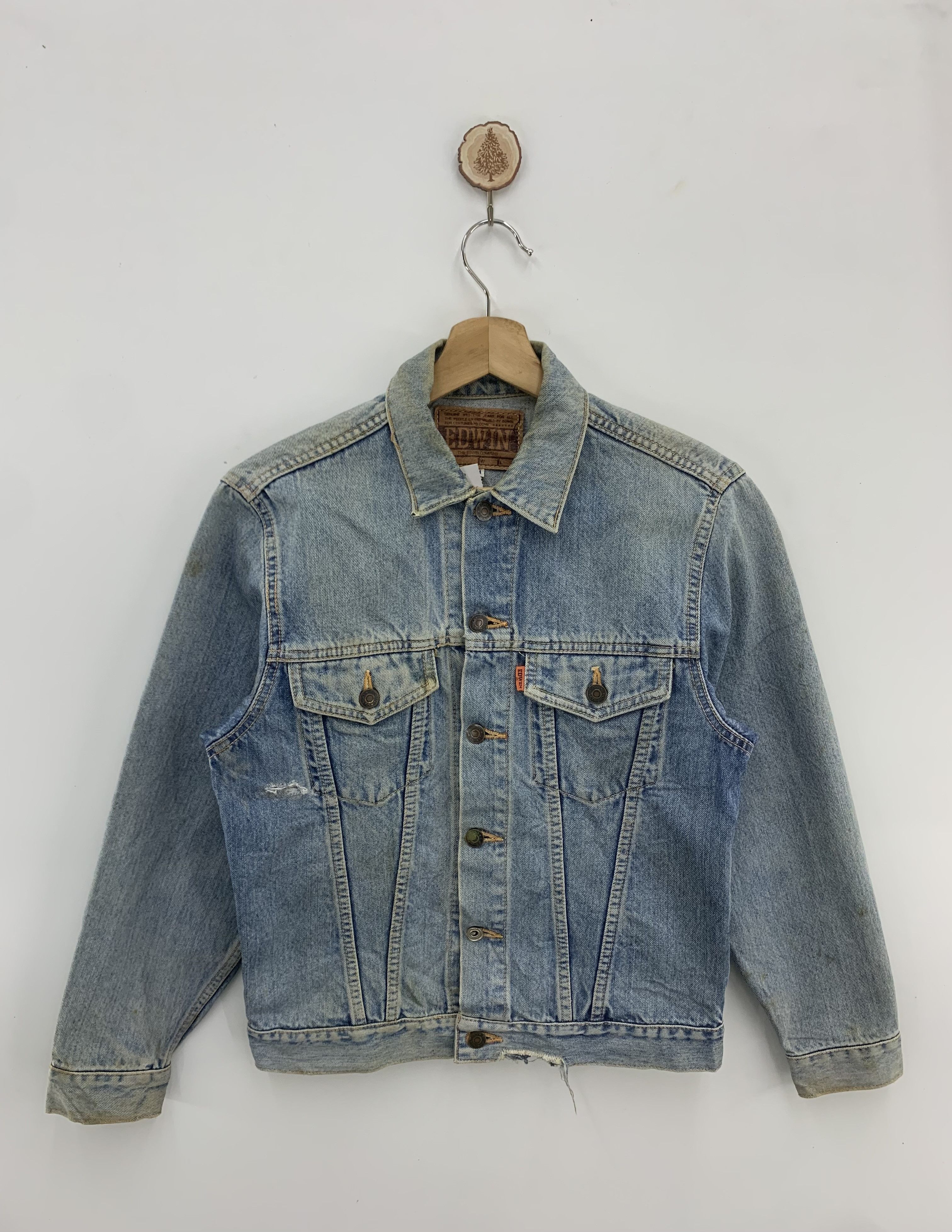 Vintage Edwin Denim Jacket Ripped