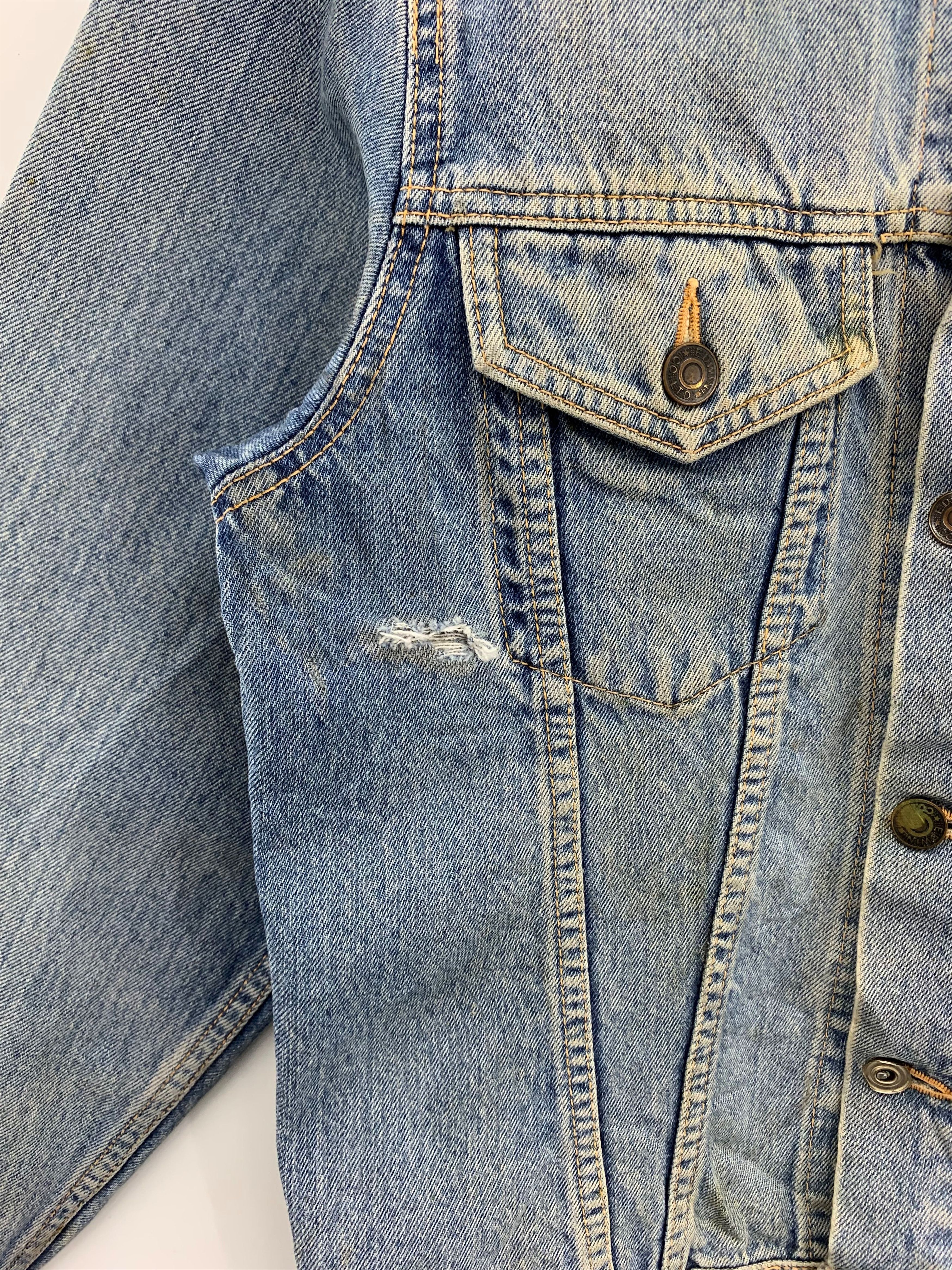 Edwin Vintage Edwin Denim Jacket Ripped Size US M / EU 48-50 / 2 - 14 Thumbnail