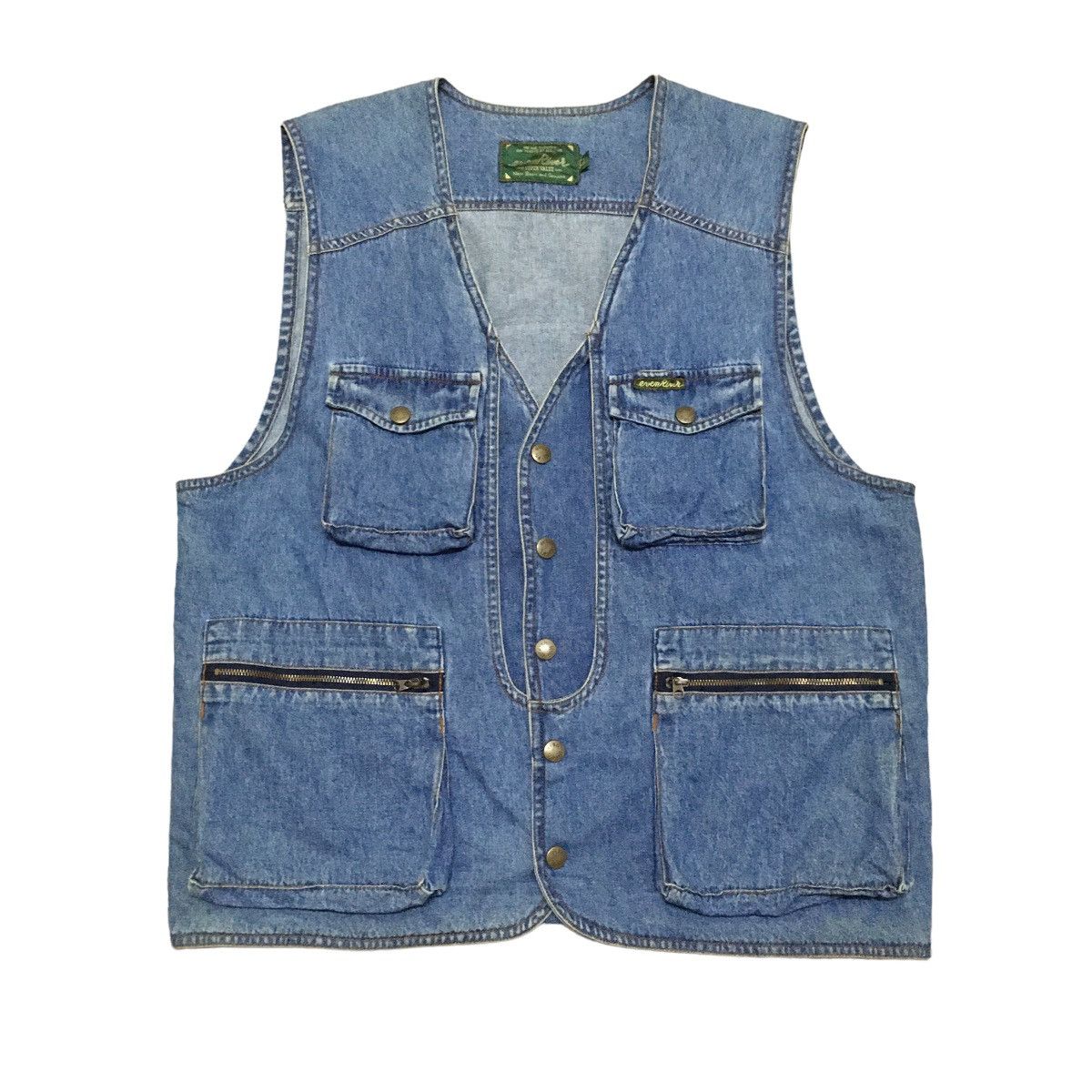Japanese Brand × Vintage Rare Design Vintage Brand Ever River Denim Vests 1990s Size US L / EU 52-54 / 3 - 1 Thumbnail