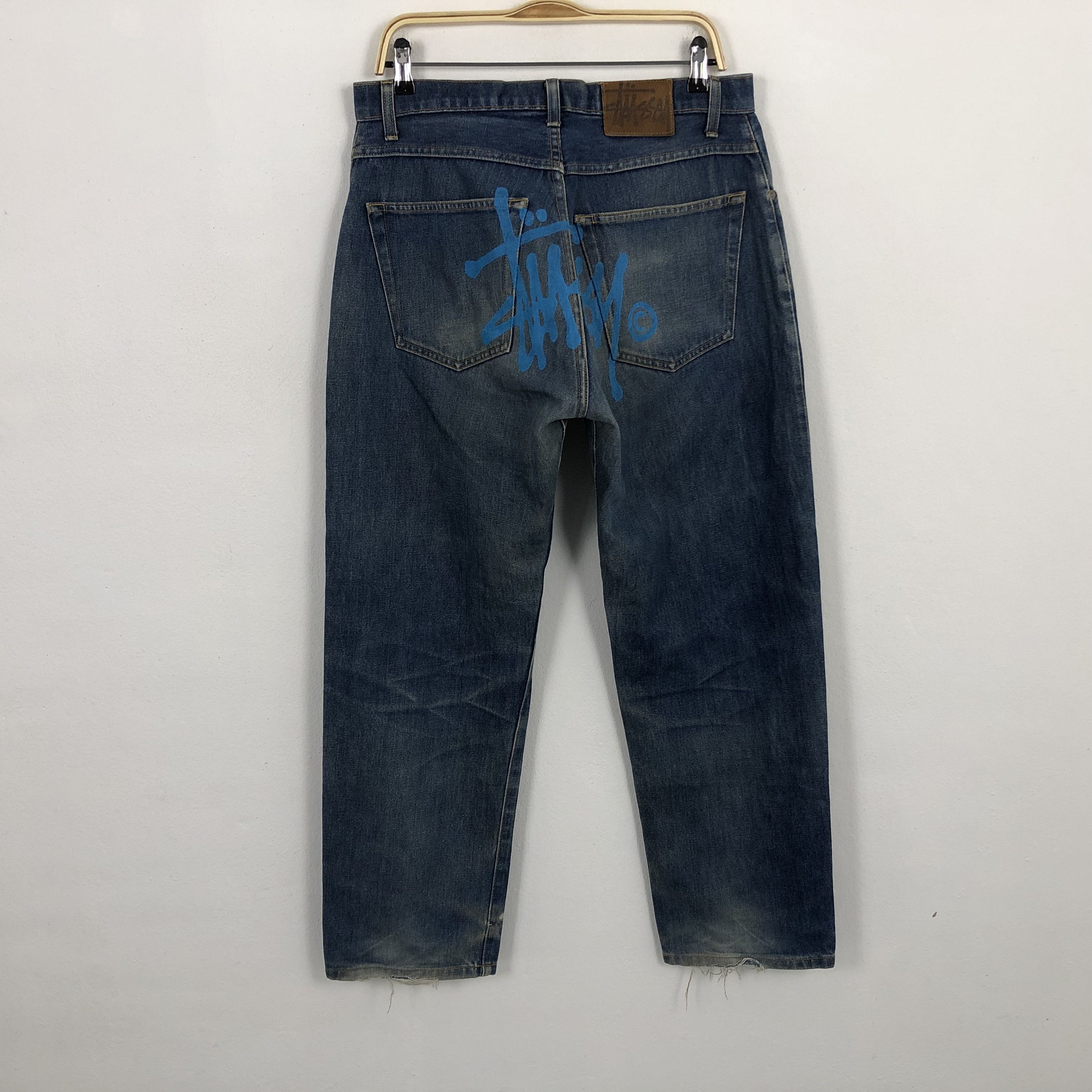 Stussy × Vintage Vintage Stussy USA Custom Design Denim Jeans Size US 33 - 1 Thumbnail