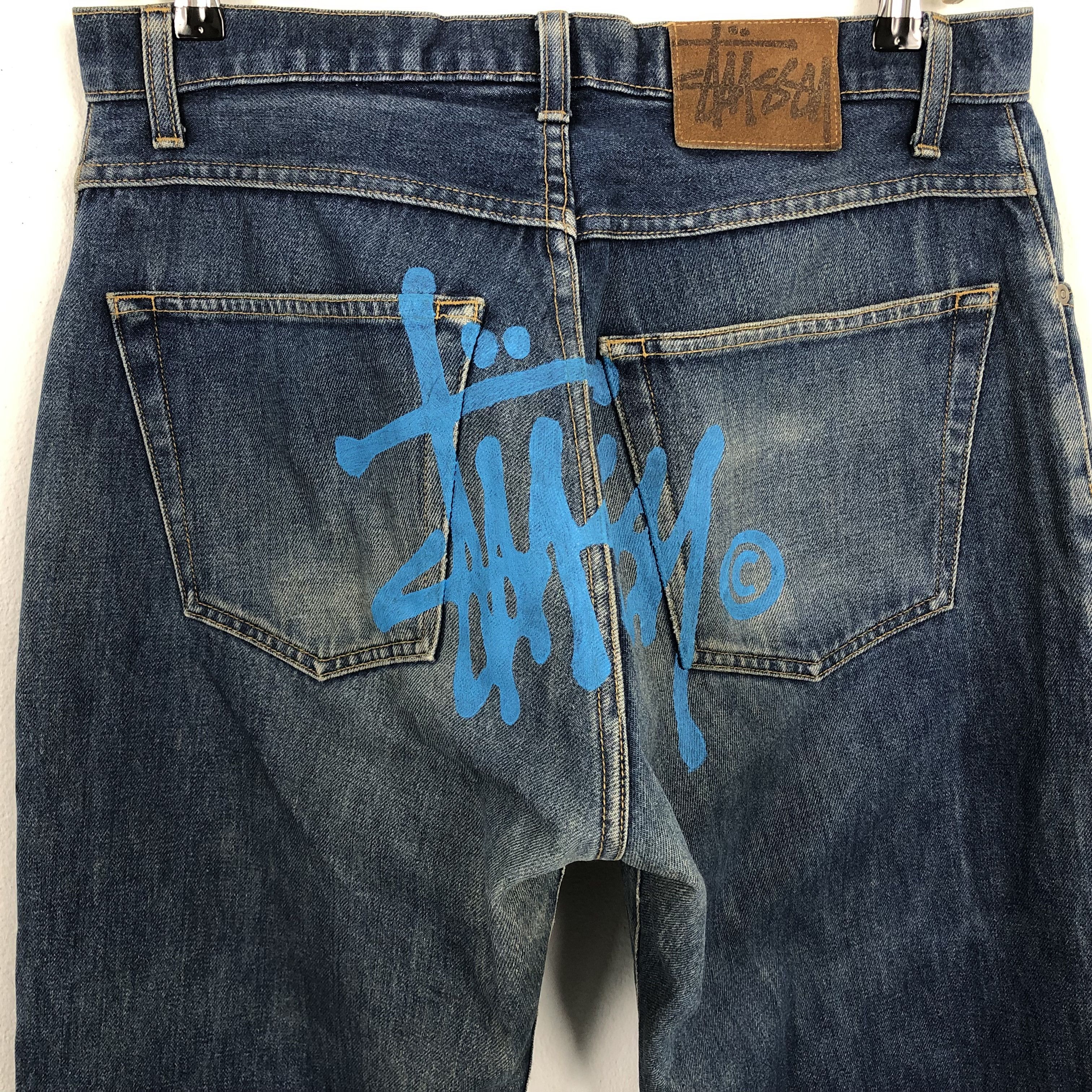 Stussy × Vintage Vintage Stussy USA Custom Design Denim Jeans Size US 33 - 2 Thumbnail
