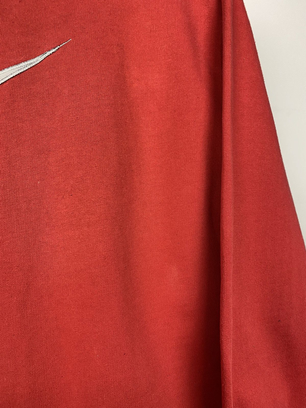 Nike × Vintage Nike vintage big center swoosh sweatshirt red Y2K v-neck Size US S / EU 44-46 / 1 - 5 Thumbnail